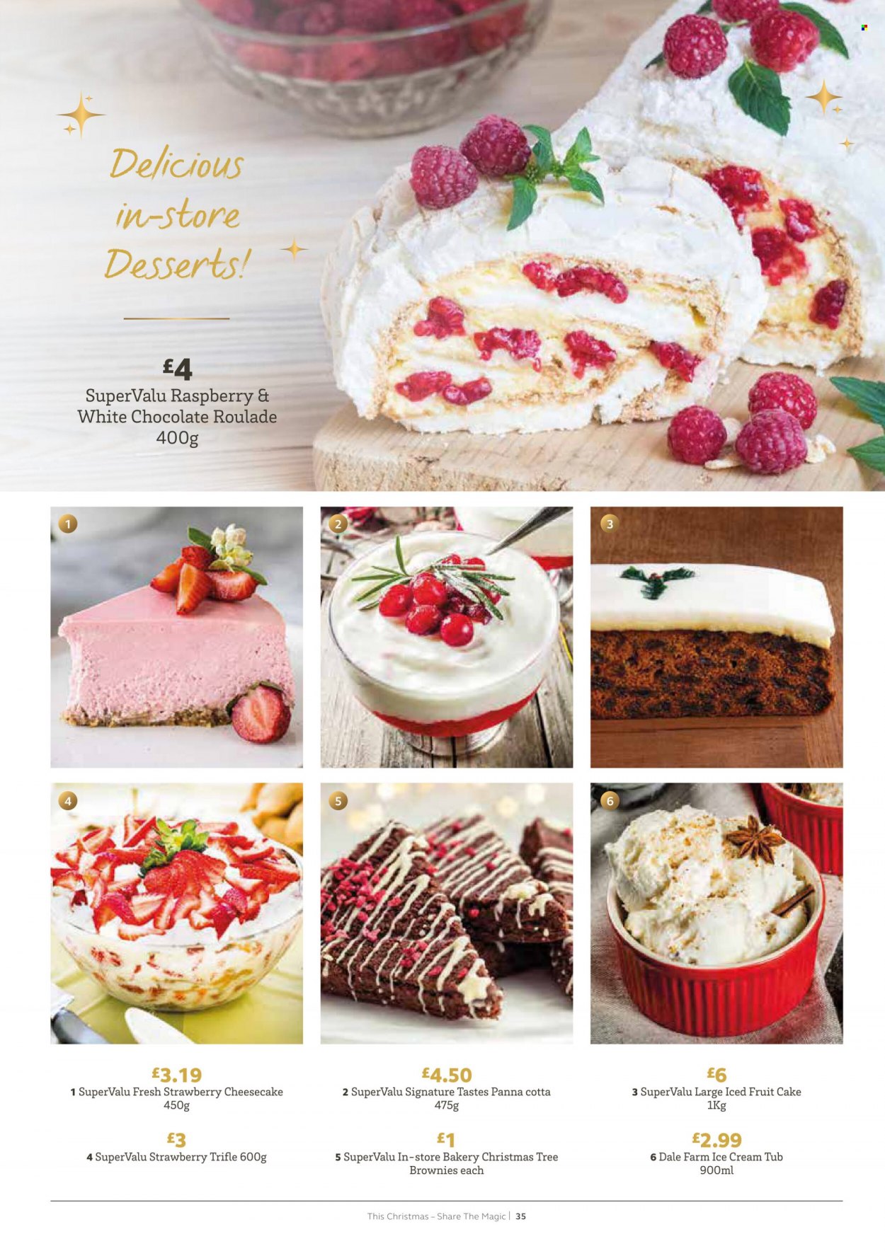 thumbnail - SuperValu offer  - Sales products - cake, brownies, ice cream. Page 35.