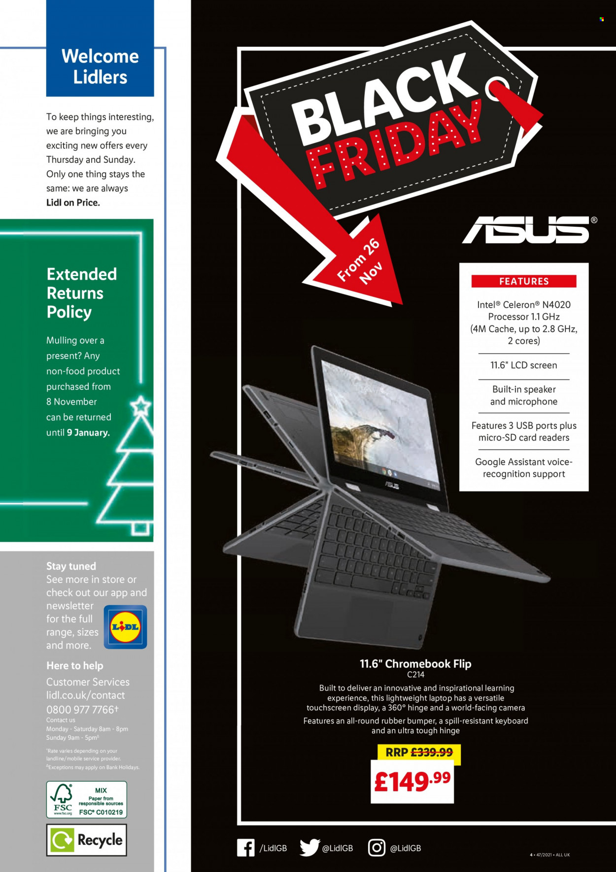 thumbnail - Lidl offer  - 25/11/2021 - 01/12/2021 - Sales products - keyboard, Asus, memory card, Intel, speaker. Page 4.