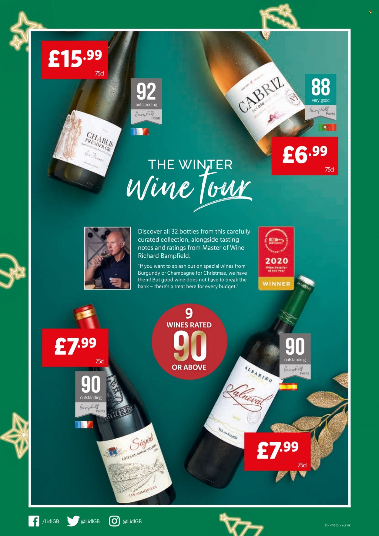 thumbnail - Lidl offer  - 25/11/2021 - 01/12/2021 - Sales products - champagne, wine. Page 12.