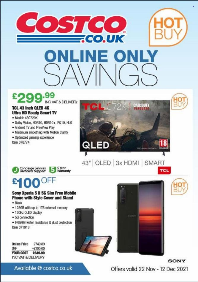 thumbnail - Costco offer  - 22/11/2021 - 12/12/2021 - Sales products - Sony, Android TV, smart tv, TCL, UHD TV, ultra hd, TV. Page 20.