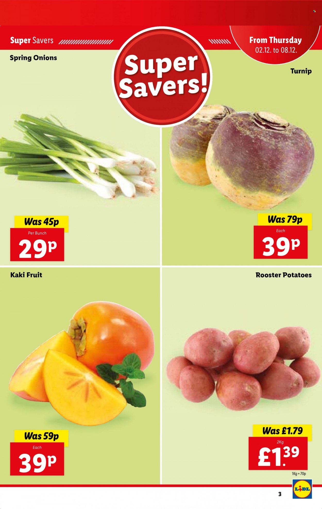 thumbnail - Lidl offer  - 02/12/2021 - 08/12/2021 - Sales products - potatoes, onion, green onion, persimmons. Page 3.
