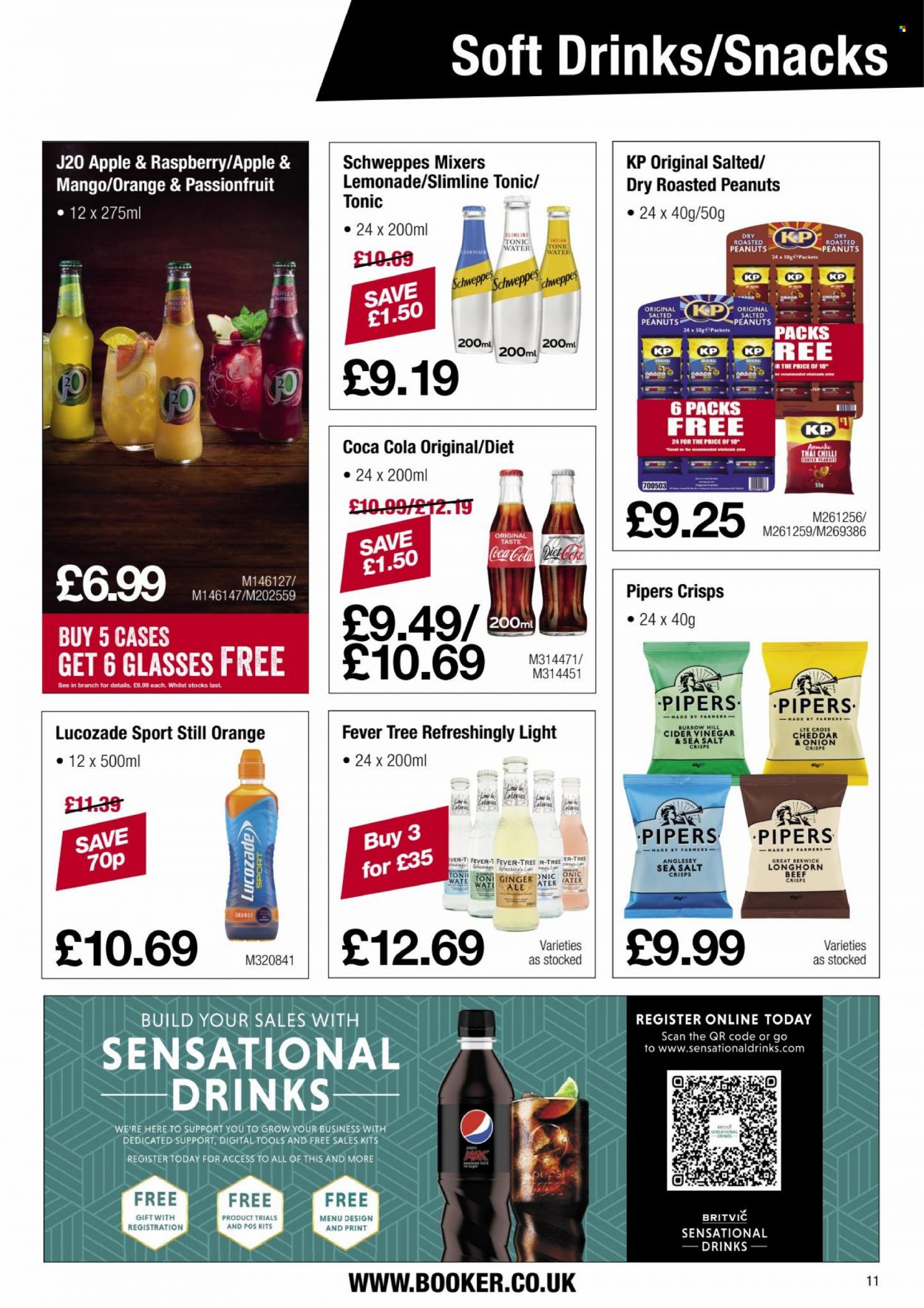 thumbnail - Makro offer  - 06/12/2021 - 04/01/2022 - Sales products - ginger, Longhorn cheese, cheddar, cheese, snack, apple cider vinegar, roasted peanuts, peanuts, Coca-Cola, lemonade, Schweppes, tonic, soft drink, Lucozade, cider. Page 11.