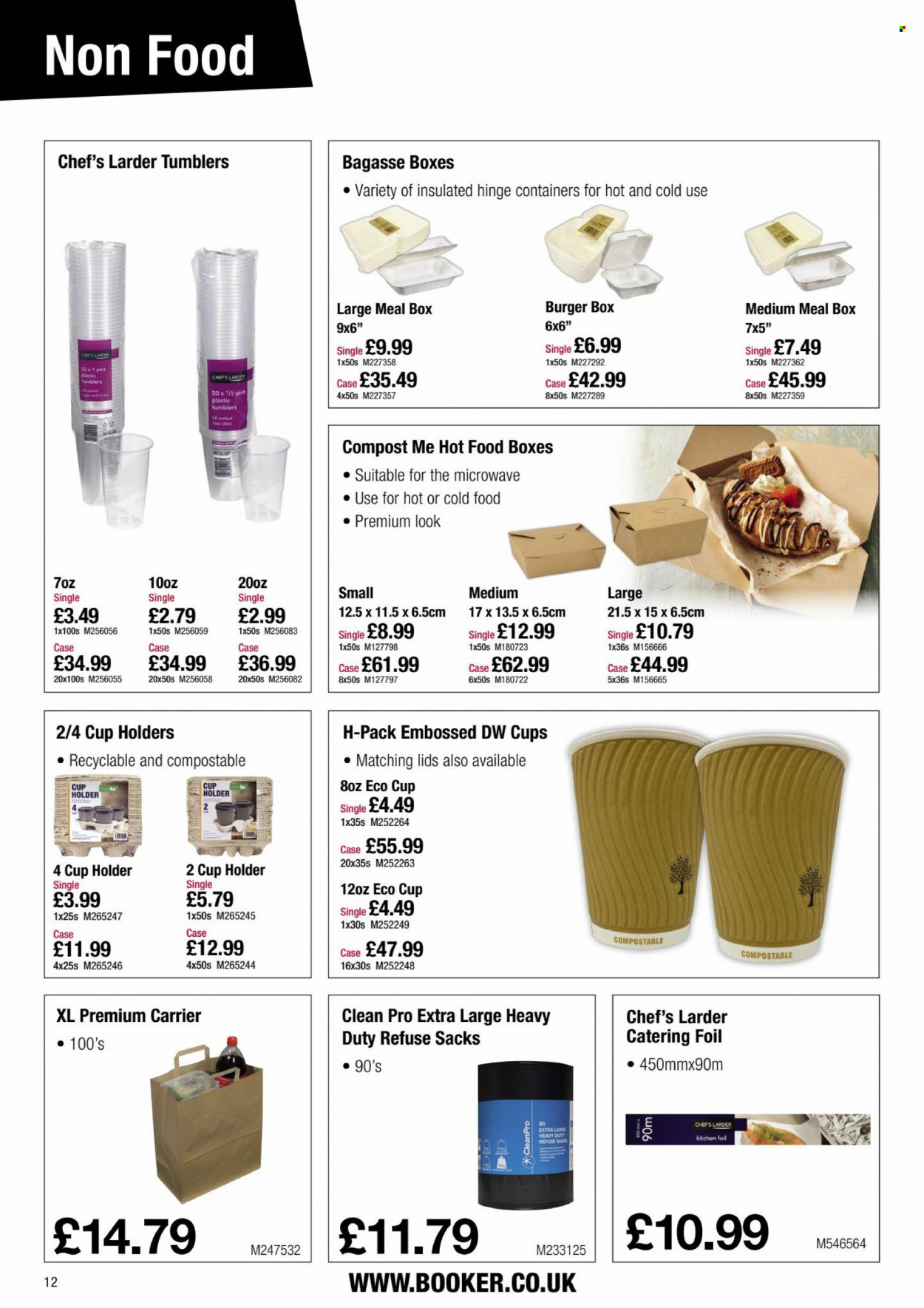 Makro offer  - 6.12.2021 - 4.1.2022 - Sales products - hamburger, tumbler, cup, meal box, kitchen foil. Page 12.