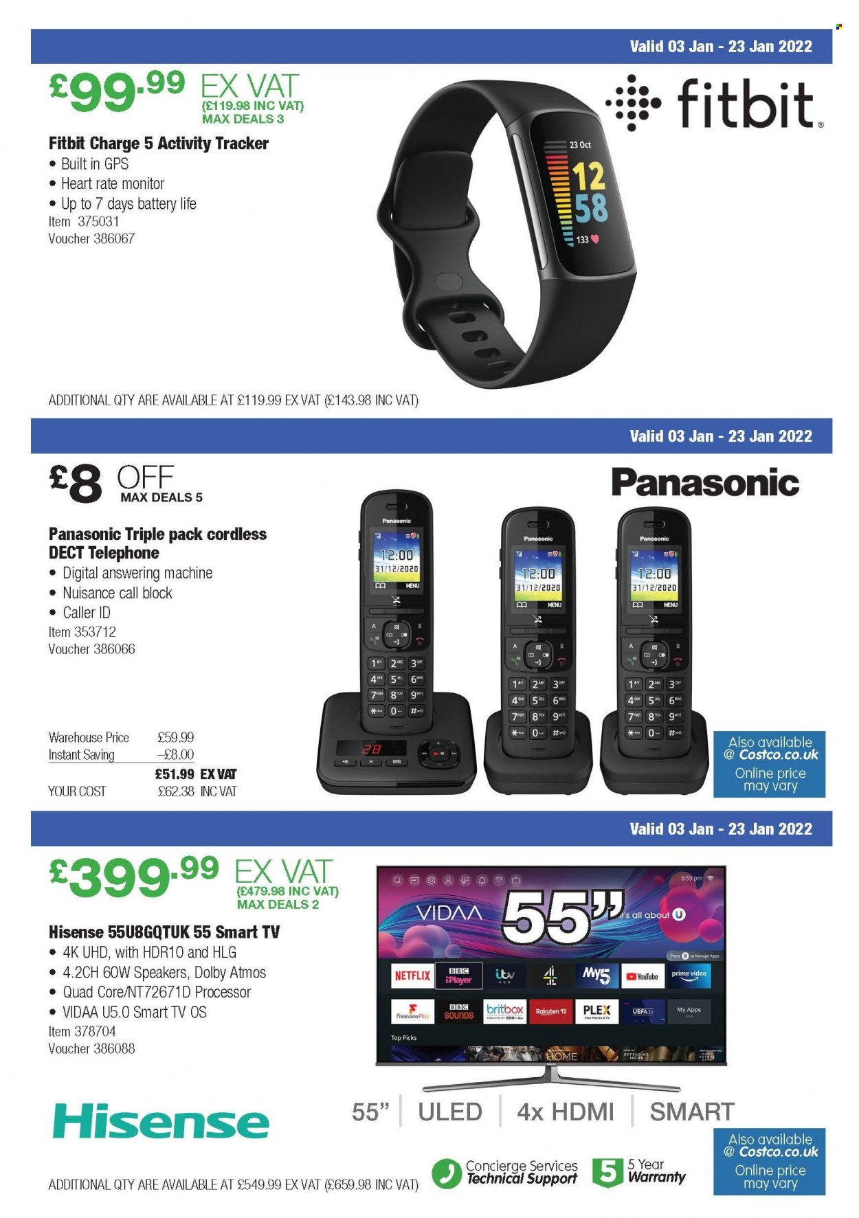 thumbnail - Costco offer  - 03/01/2022 - 23/01/2022 - Sales products - Panasonic, smart tv, Hisense, TV. Page 2.