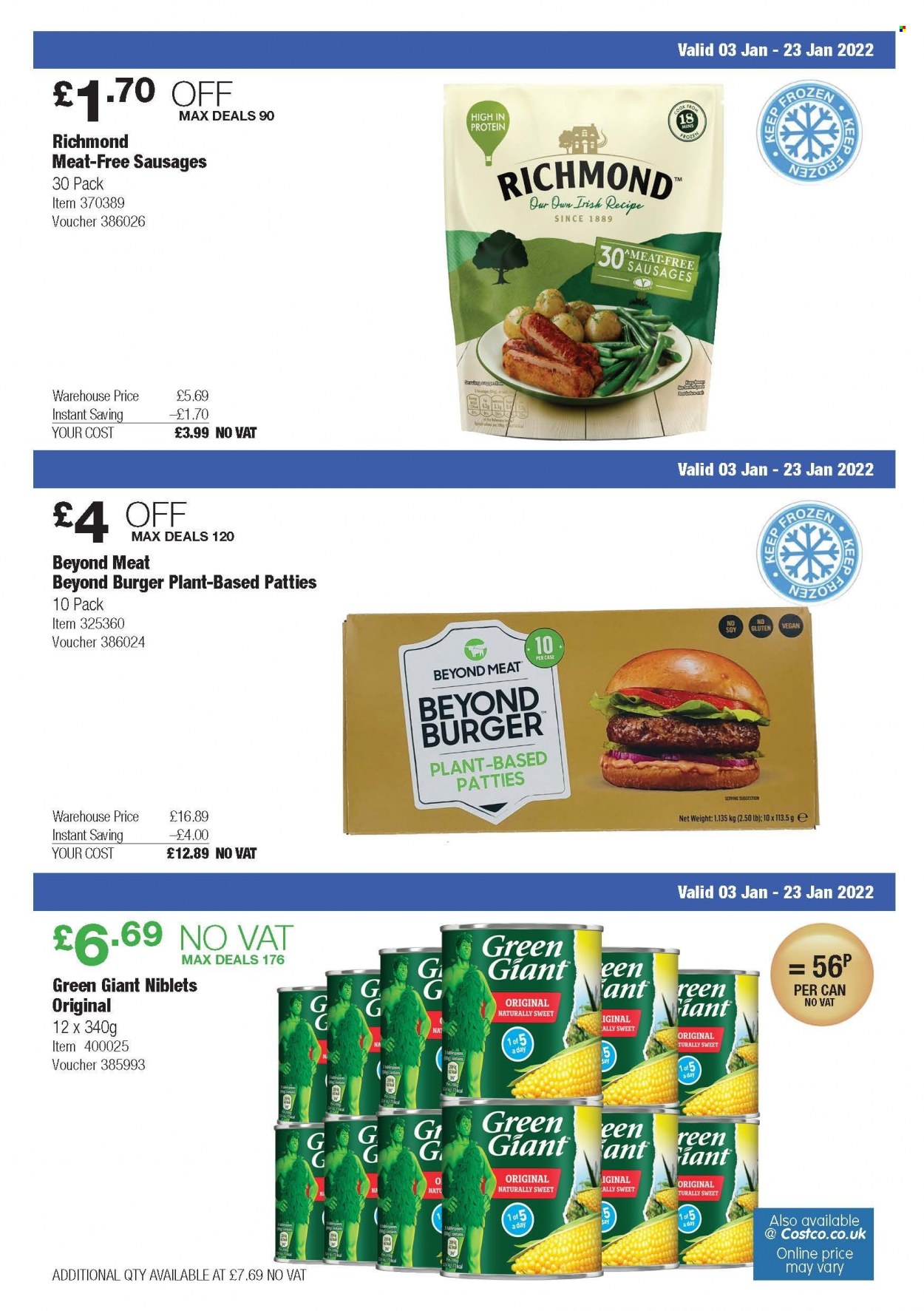 thumbnail - Costco offer  - 03/01/2022 - 23/01/2022 - Sales products - hamburger, sausage. Page 10.