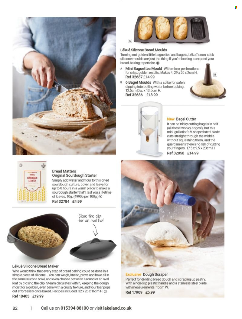 thumbnail - Lakeland offer  - Sales products - bagels, flour, bowl, cutter, bread maker. Page 82.