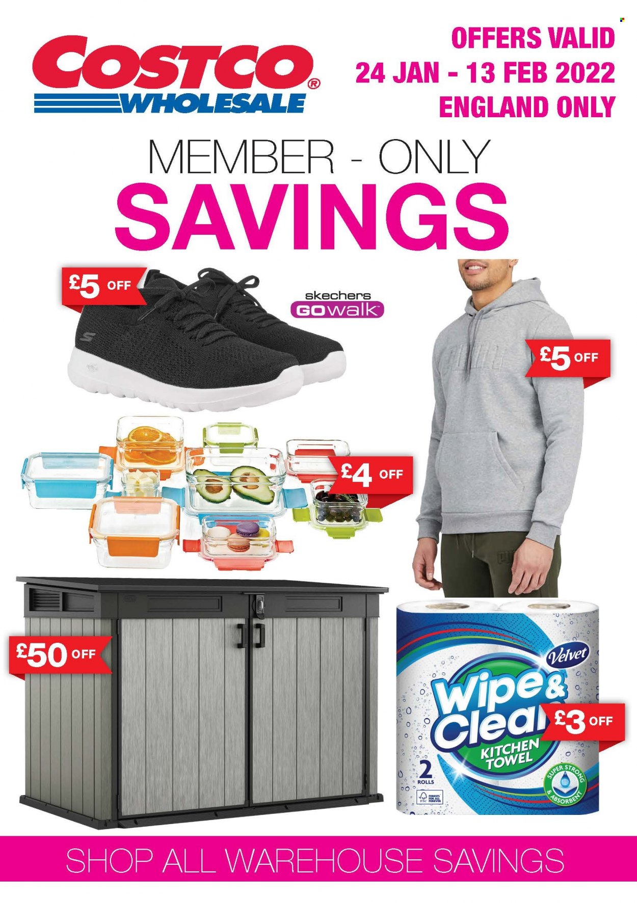 thumbnail - Costco offer  - 24/01/2022 - 13/02/2022 - Sales products - wipes, kitchen towels. Page 1.