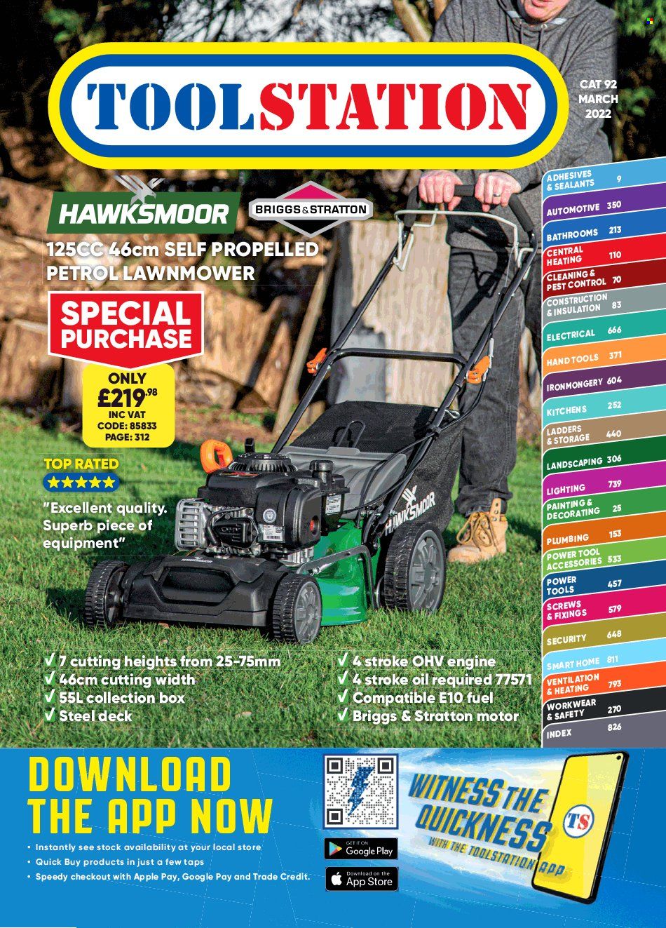thumbnail - Toolstation offer  - Sales products - lighting, power tools, lawn mower, hand tools. Page 1.