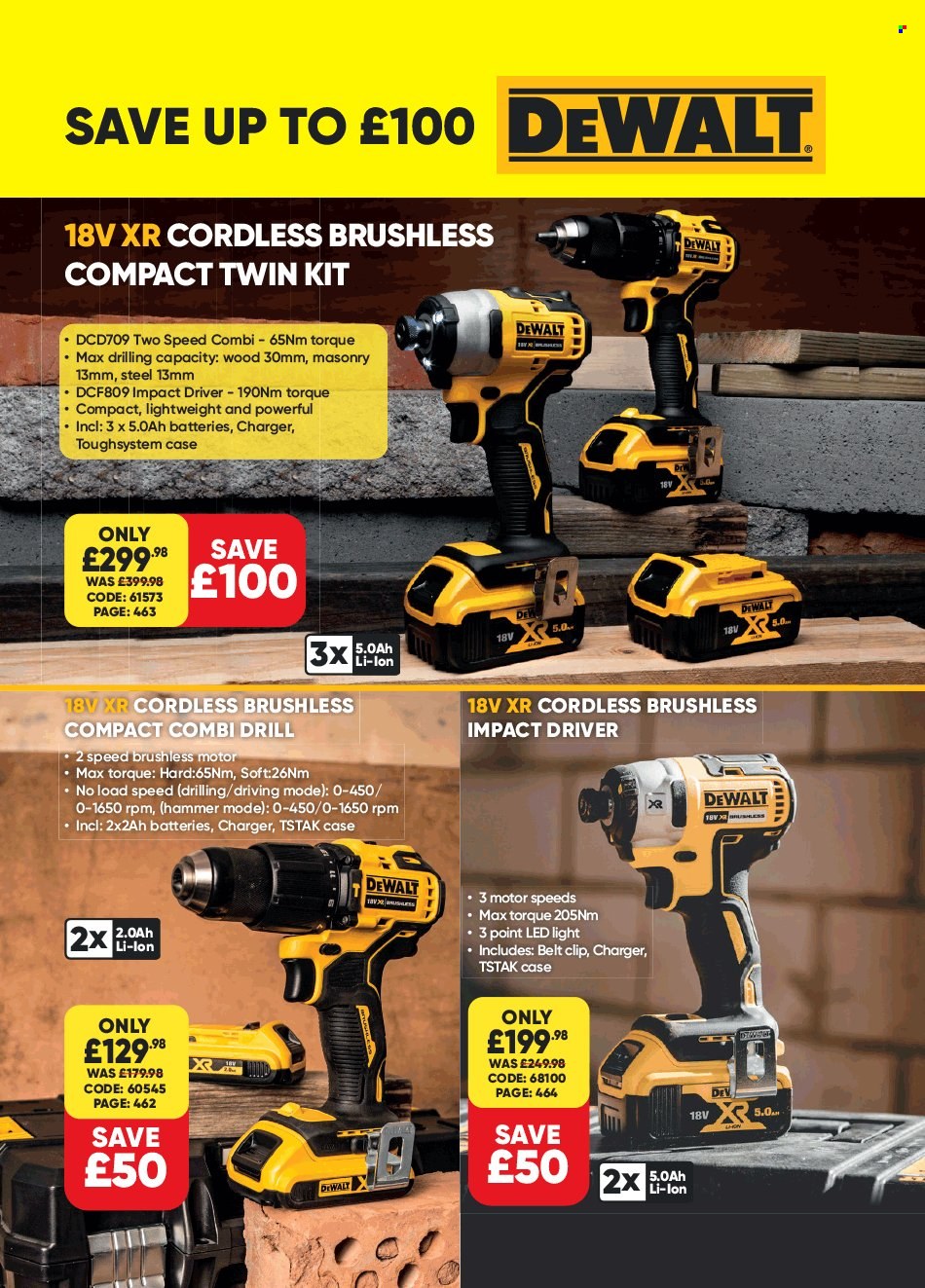 thumbnail - Toolstation offer  - Sales products - LED light, DeWALT, drill, impact driver. Page 2.