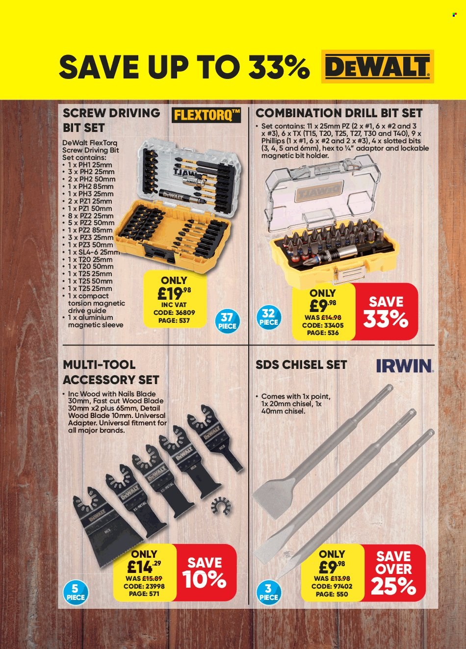 thumbnail - Toolstation offer  - Sales products - DeWALT, drill bit set. Page 3.