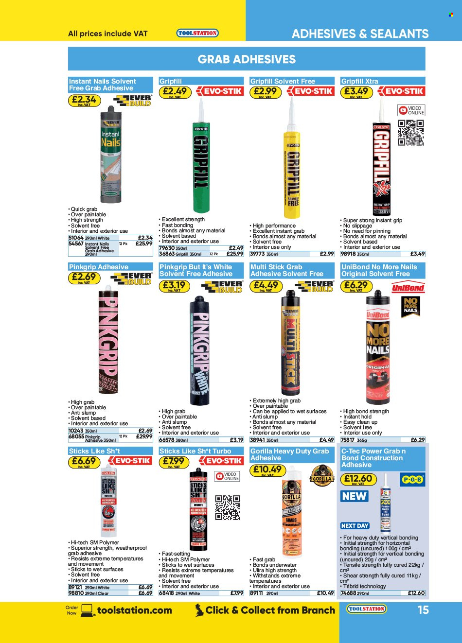 thumbnail - Toolstation offer  - Sales products - adhesive. Page 15.