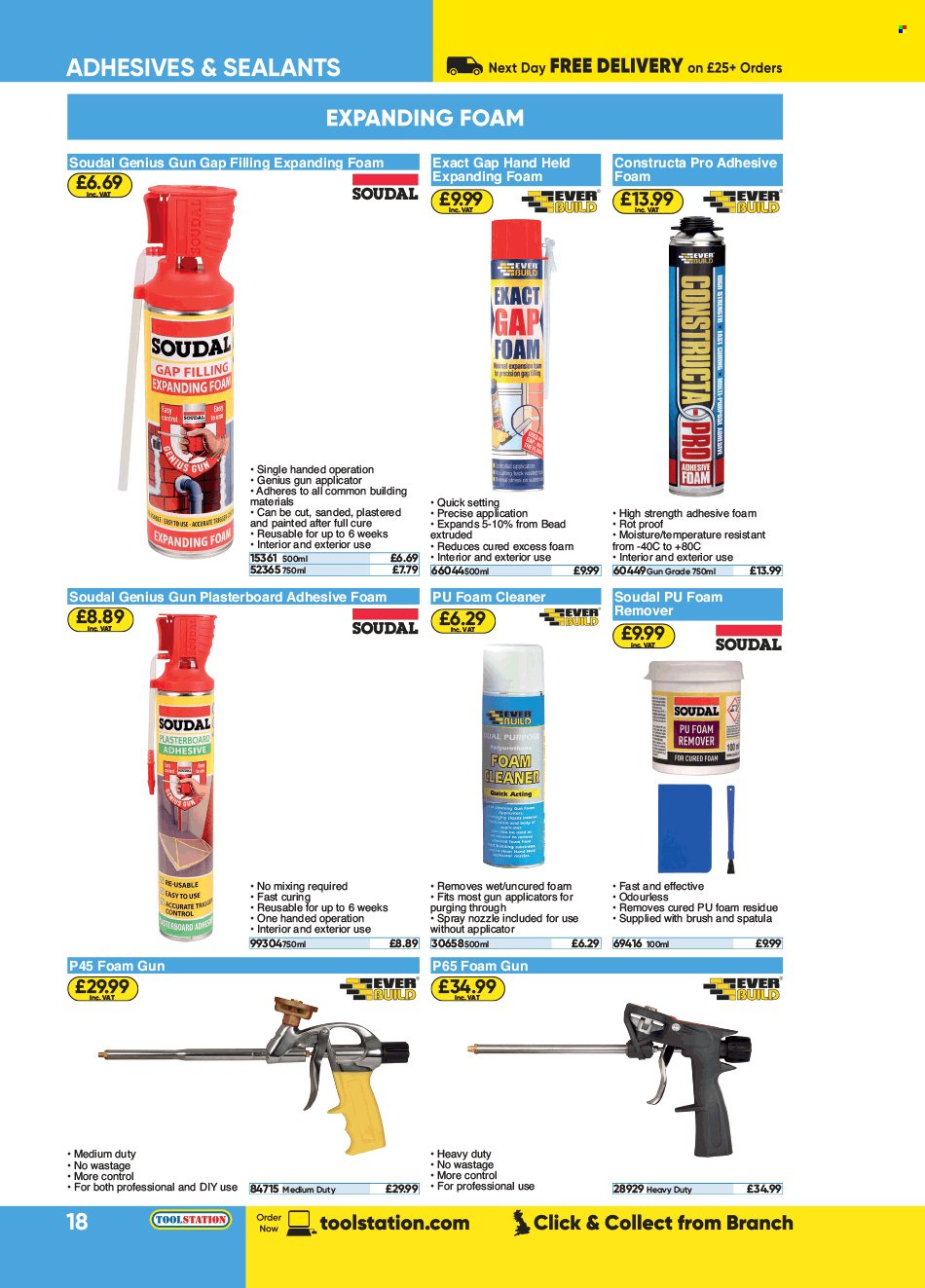 thumbnail - Toolstation offer  - Sales products - adhesive, cleaner. Page 18.