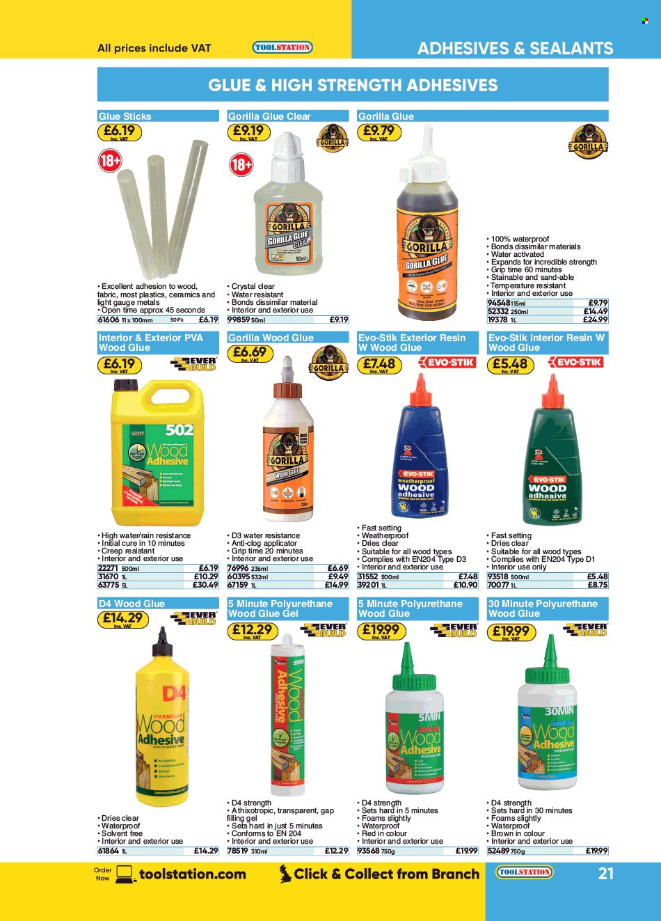 thumbnail - Toolstation offer  - Sales products - glue, adhesive. Page 21.