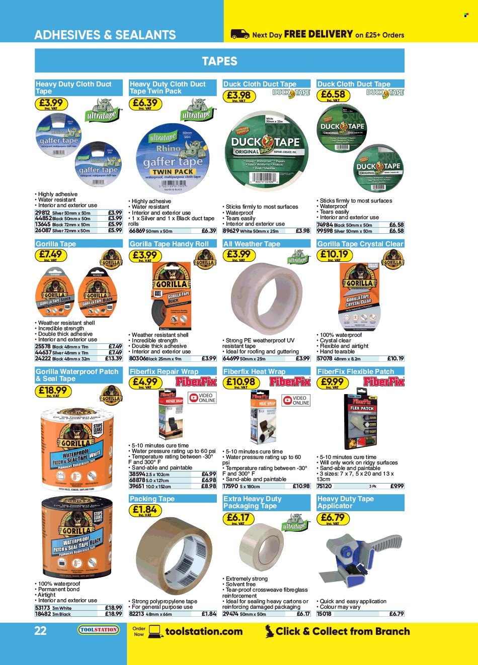 thumbnail - Toolstation offer  - Sales products - Rhino, duck tape, pot, Shell. Page 22.