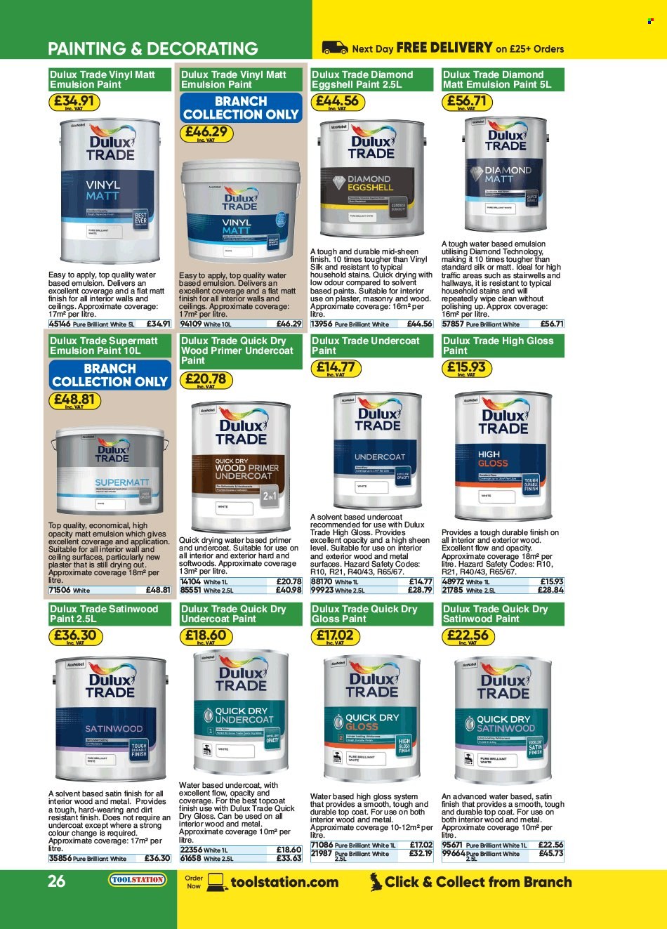 thumbnail - Toolstation offer  - Sales products - top coat, Dulux. Page 26.