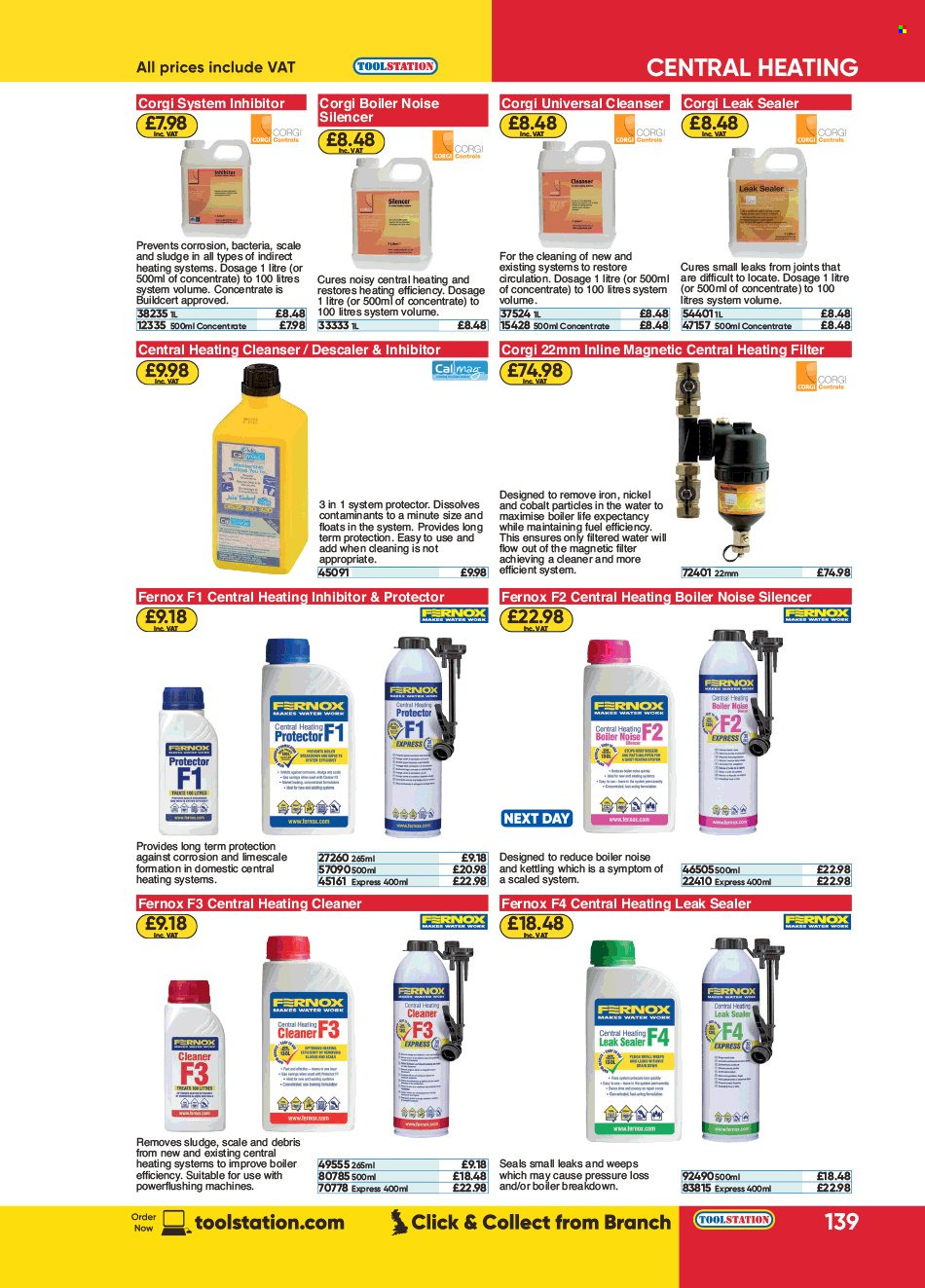 thumbnail - Toolstation offer  - Sales products - boiler, cleaner. Page 139.