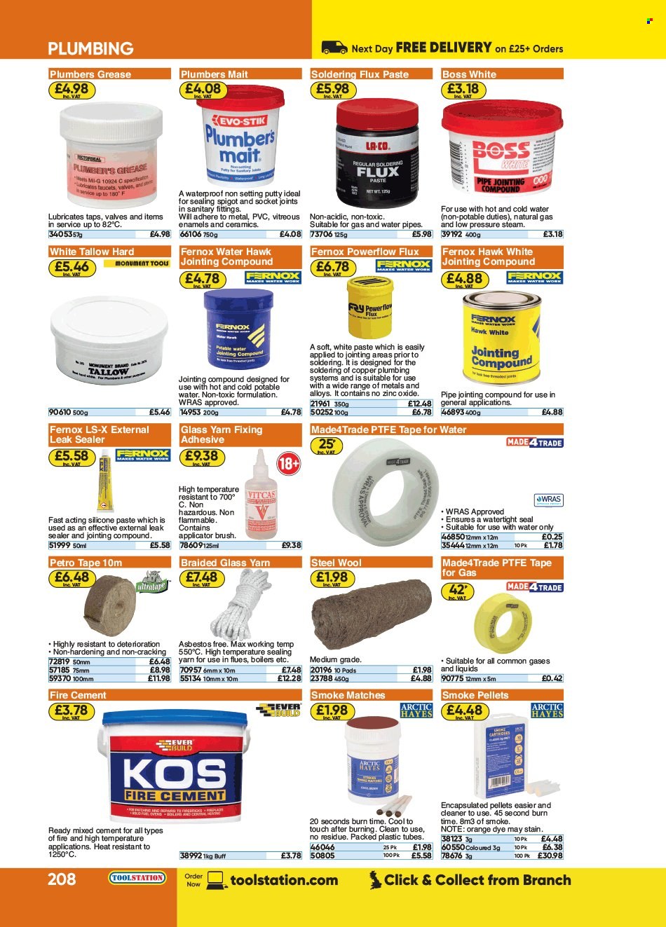 thumbnail - Toolstation offer  - Sales products - pipe, adhesive, cleaner. Page 208.