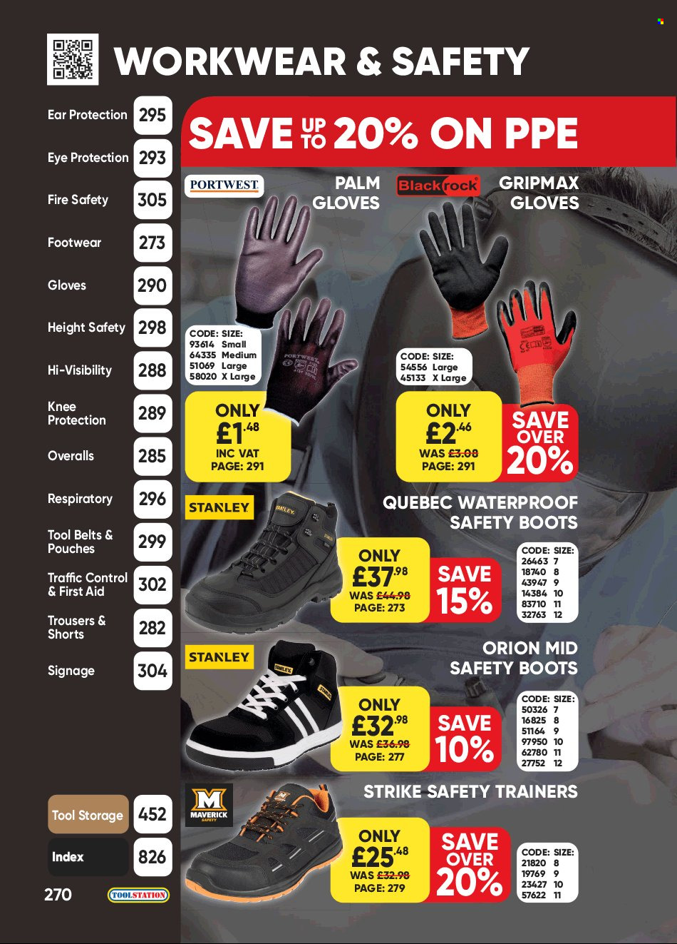 thumbnail - Toolstation offer  - Sales products - Stanley, gloves, tool belt. Page 270.