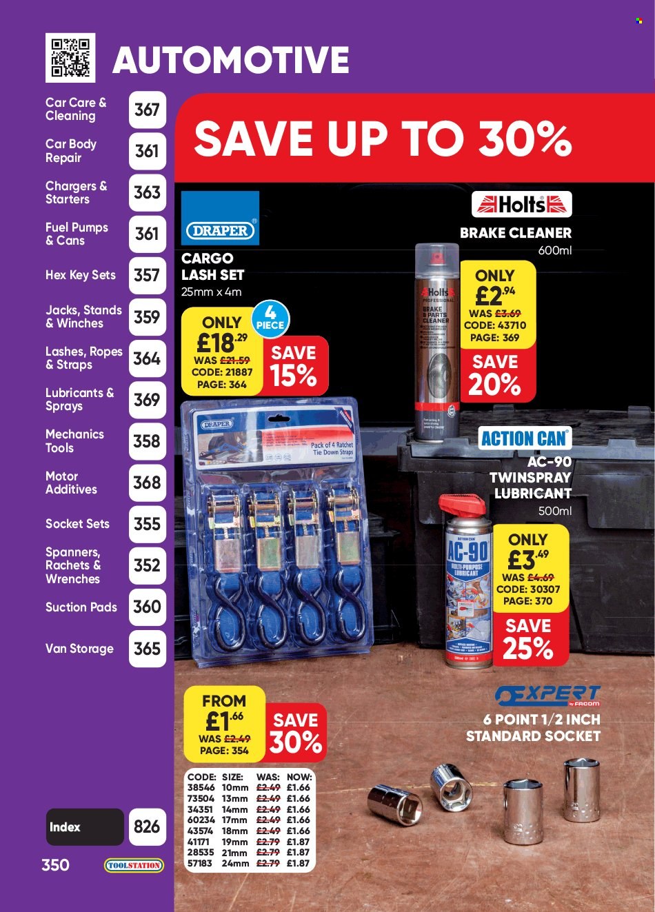 thumbnail - Toolstation offer  - Sales products - wrench, lubricant, mechanic's tools, brake cleaner, cleaner. Page 350.