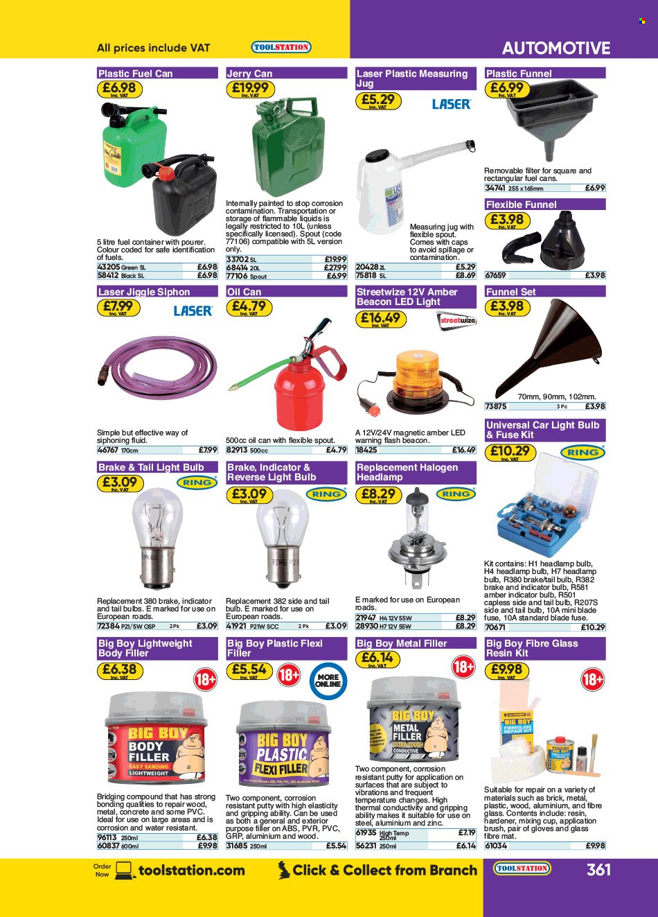 thumbnail - Toolstation offer  - Sales products - LED light, container, fuel can. Page 361.