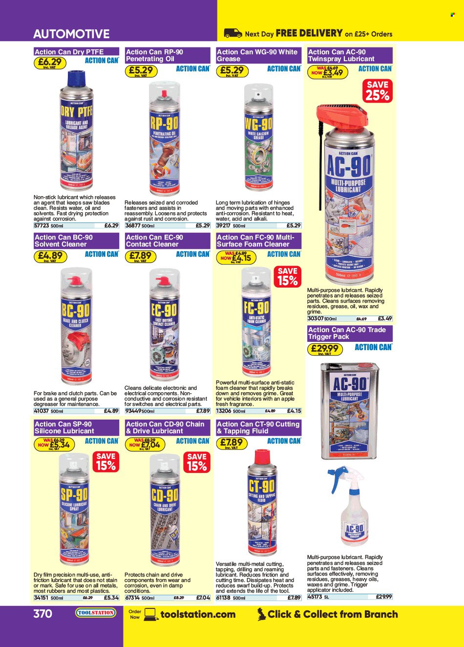 thumbnail - Toolstation offer  - Sales products - lubricant, cleaner, degreaser. Page 370.
