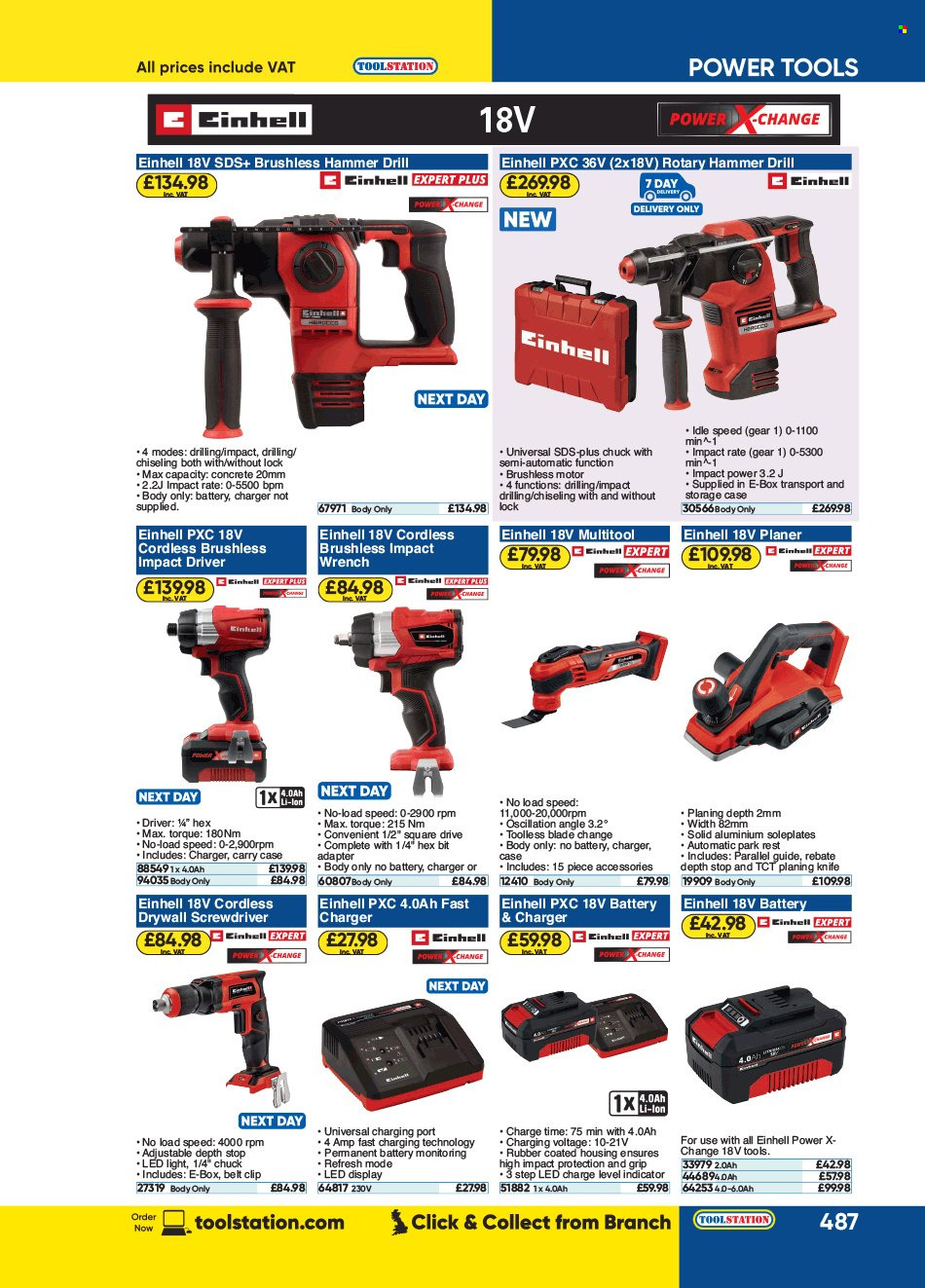 thumbnail - Toolstation offer  - Sales products - knife, screwdriver, impact driver, power tools, planer. Page 487.