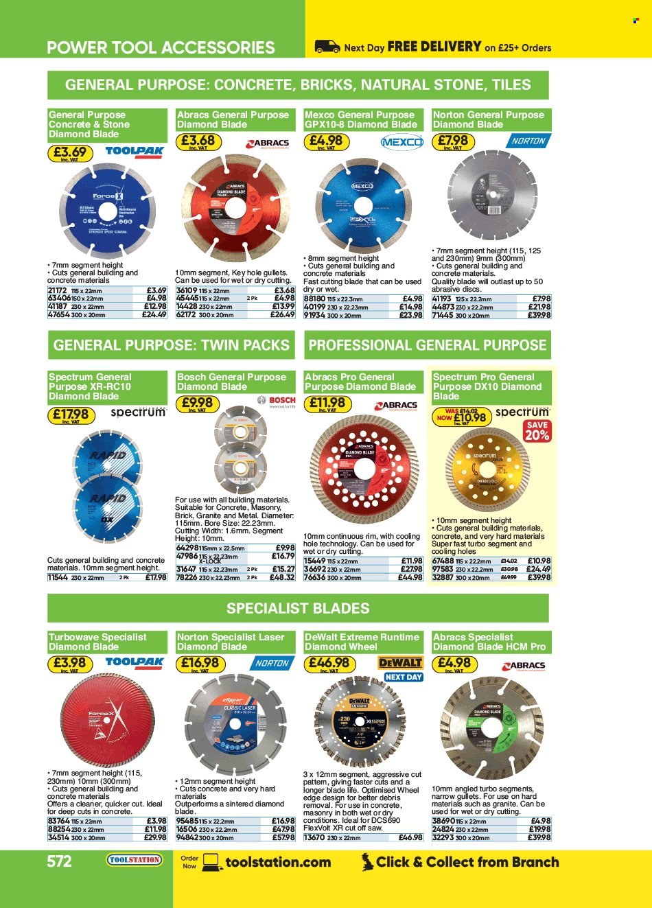 thumbnail - Toolstation offer  - Sales products - Bosch, DeWALT, saw, cleaner. Page 572.