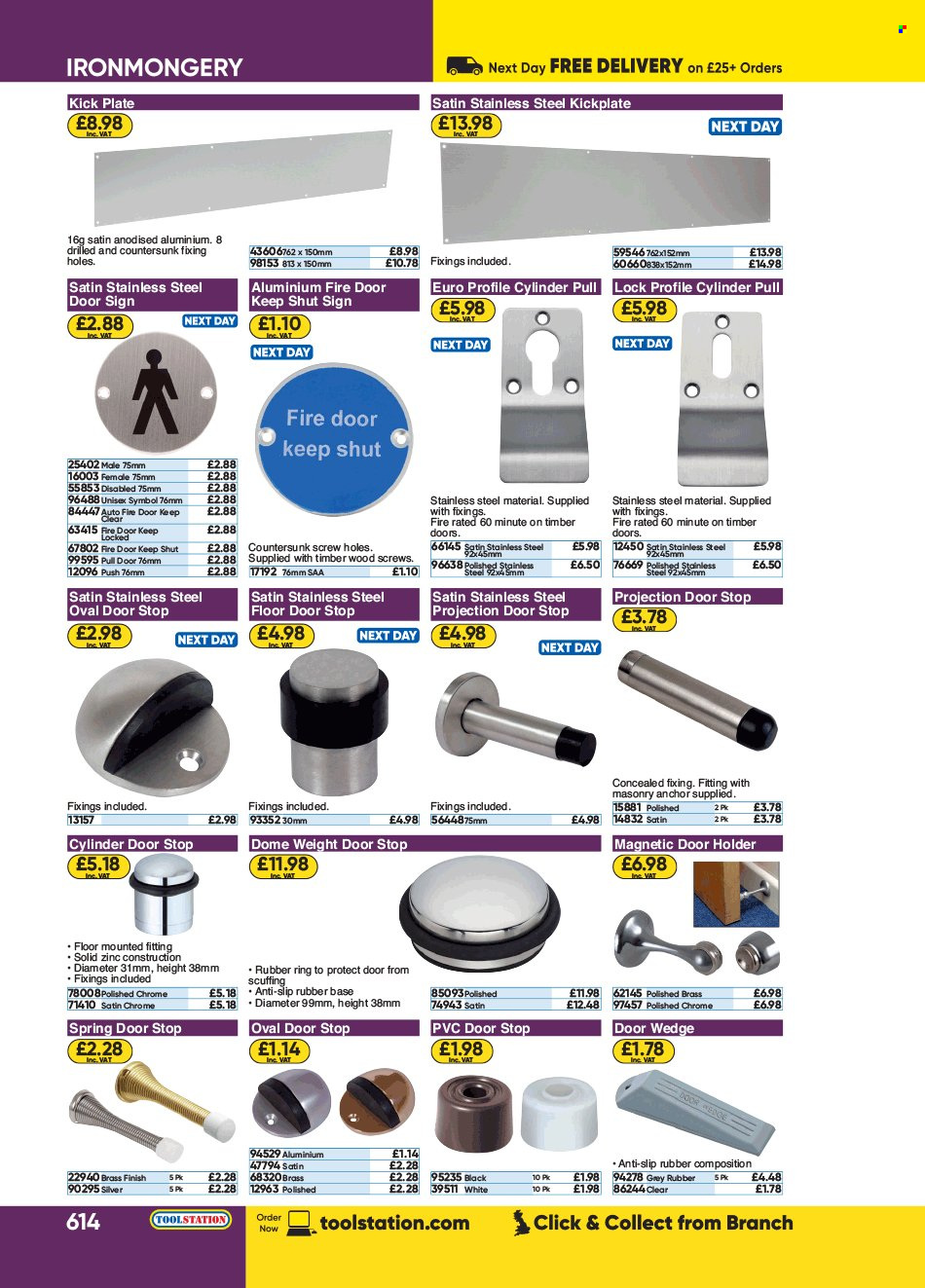 thumbnail - Toolstation offer  - Sales products - holder, door holder, steel door. Page 614.