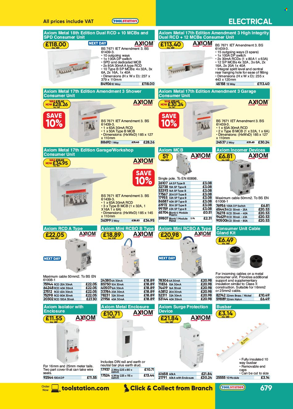 thumbnail - Toolstation offer  - Sales products - switch, isolator, surge. Page 679.