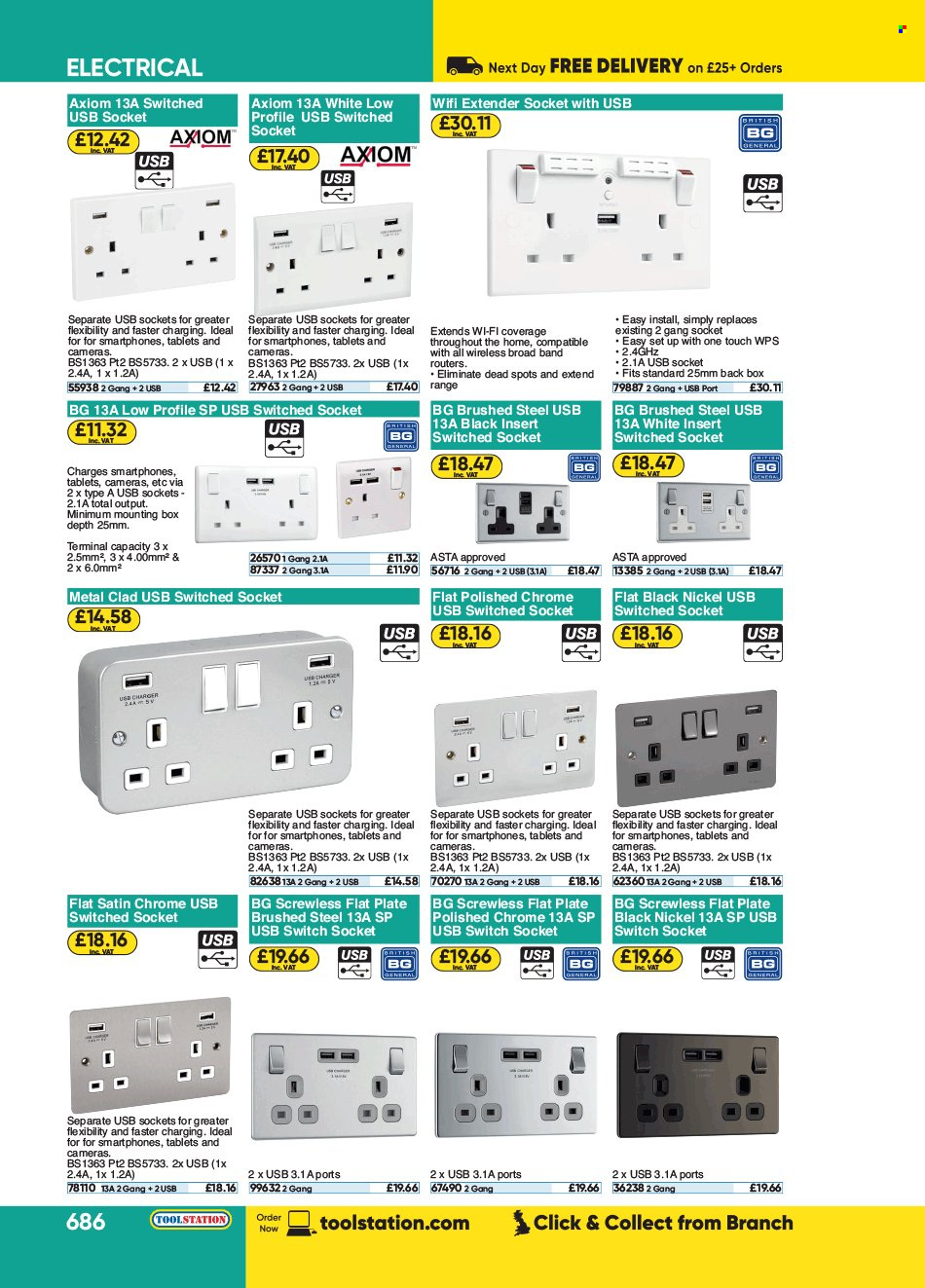 thumbnail - Toolstation offer  - Sales products - switch, socket. Page 686.