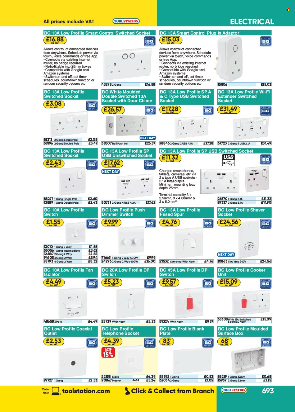 thumbnail - Toolstation offer  - Sales products - switch, socket, fan isolator. Page 693.