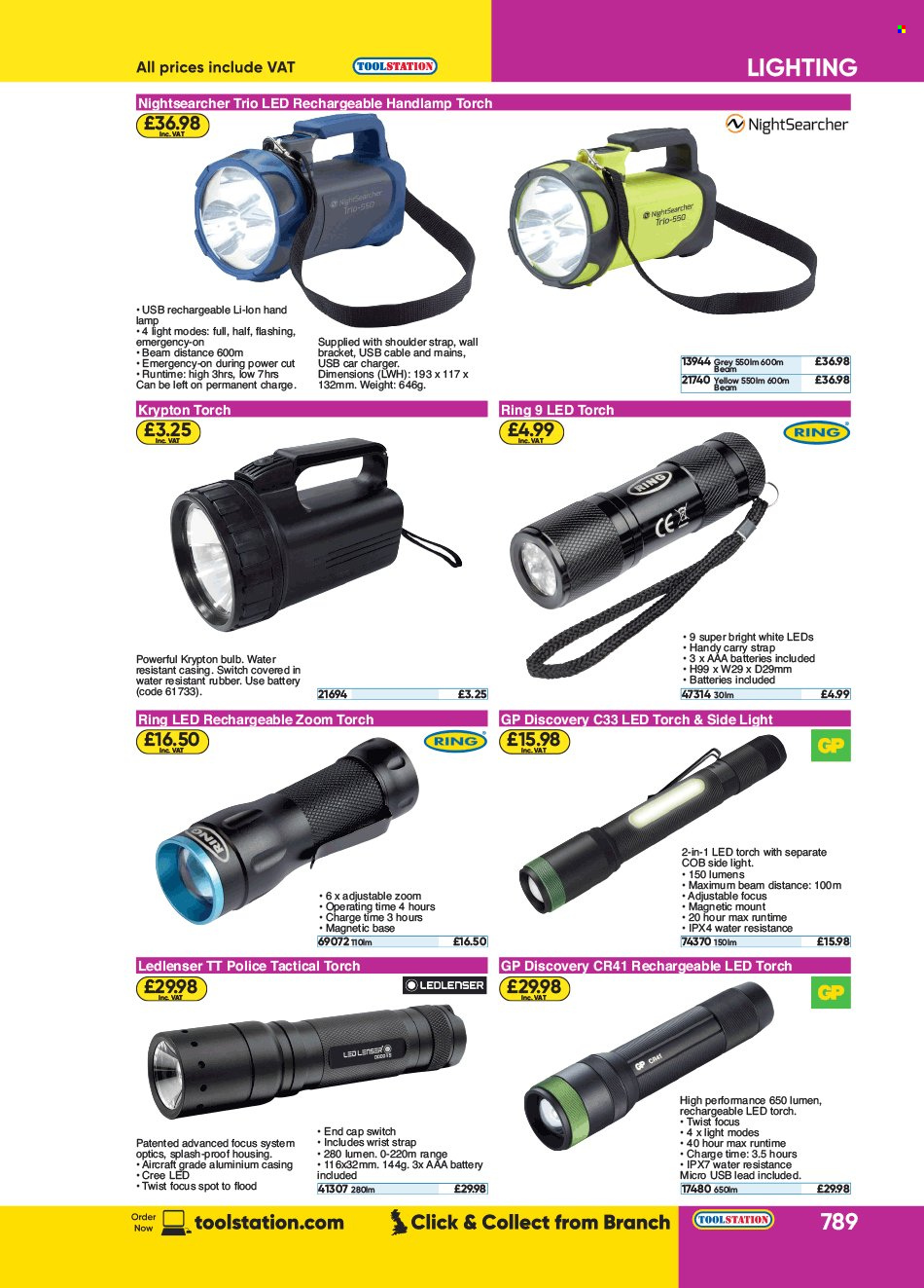 thumbnail - Toolstation offer  - Sales products - lamp, lighting, switch, strap. Page 789.
