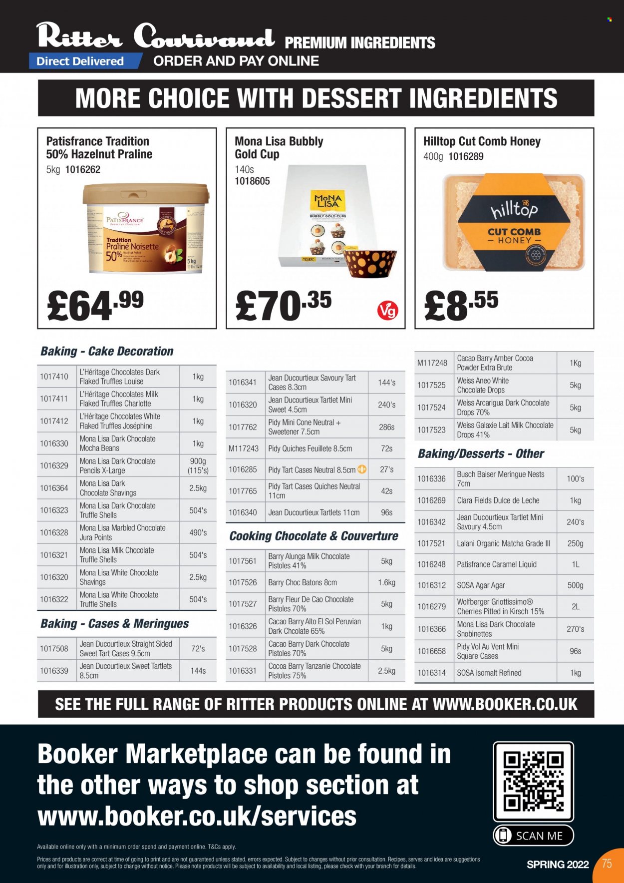 thumbnail - Makro offer  - 21/03/2022 - 31/05/2022 - Sales products - Busch, Sol, cherries, cake, milk chocolate, chocolate, truffles, dark chocolate, sweetener, caramel, honey, matcha, comb, cup, pencil. Page 75.