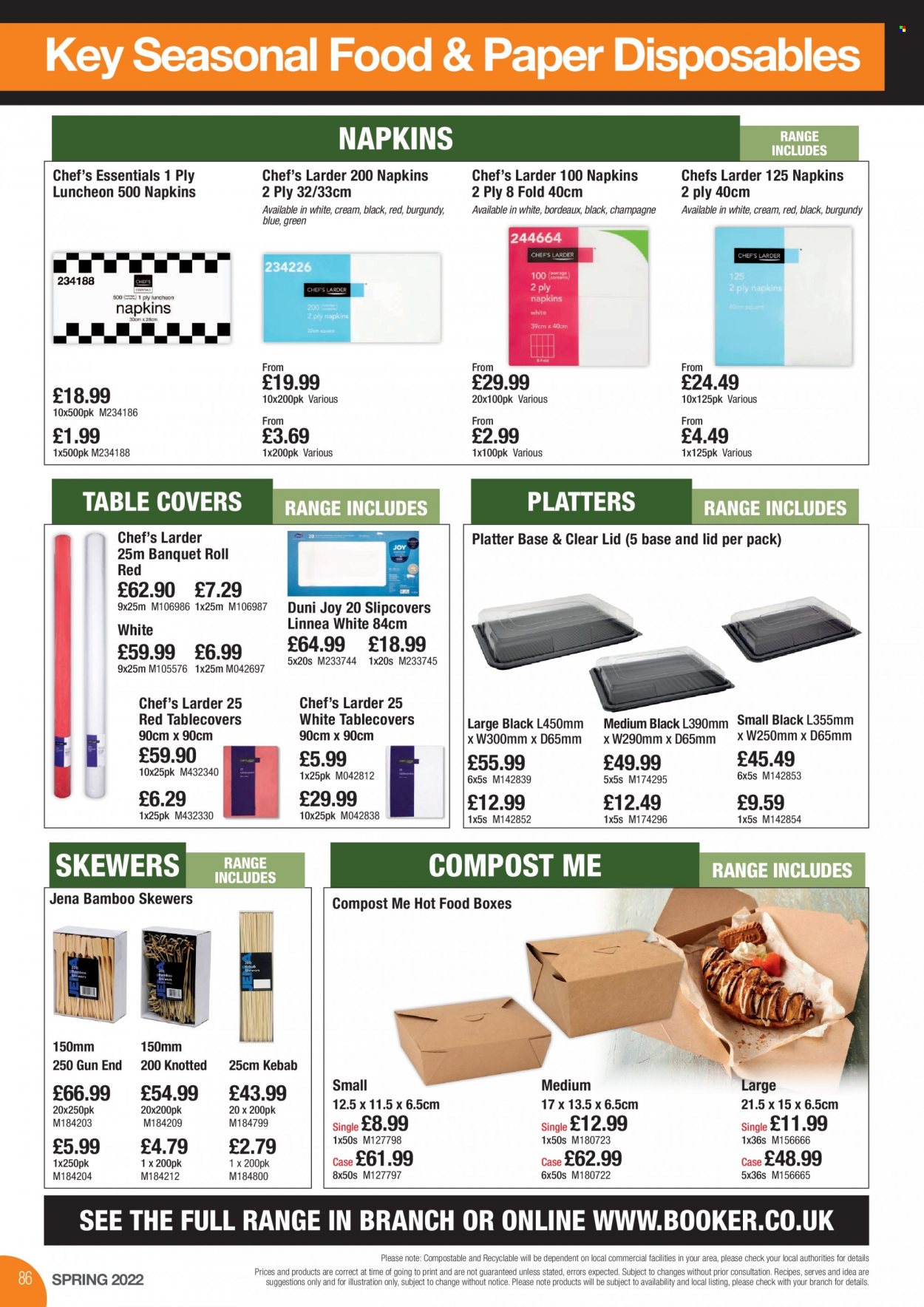 thumbnail - Makro offer  - 21/03/2022 - 31/05/2022 - Sales products - alcohol, sparkling wine, champagne, Bordeaux, napkins, Joy, bamboo skewer, lid, platters, meal box, compost. Page 86.