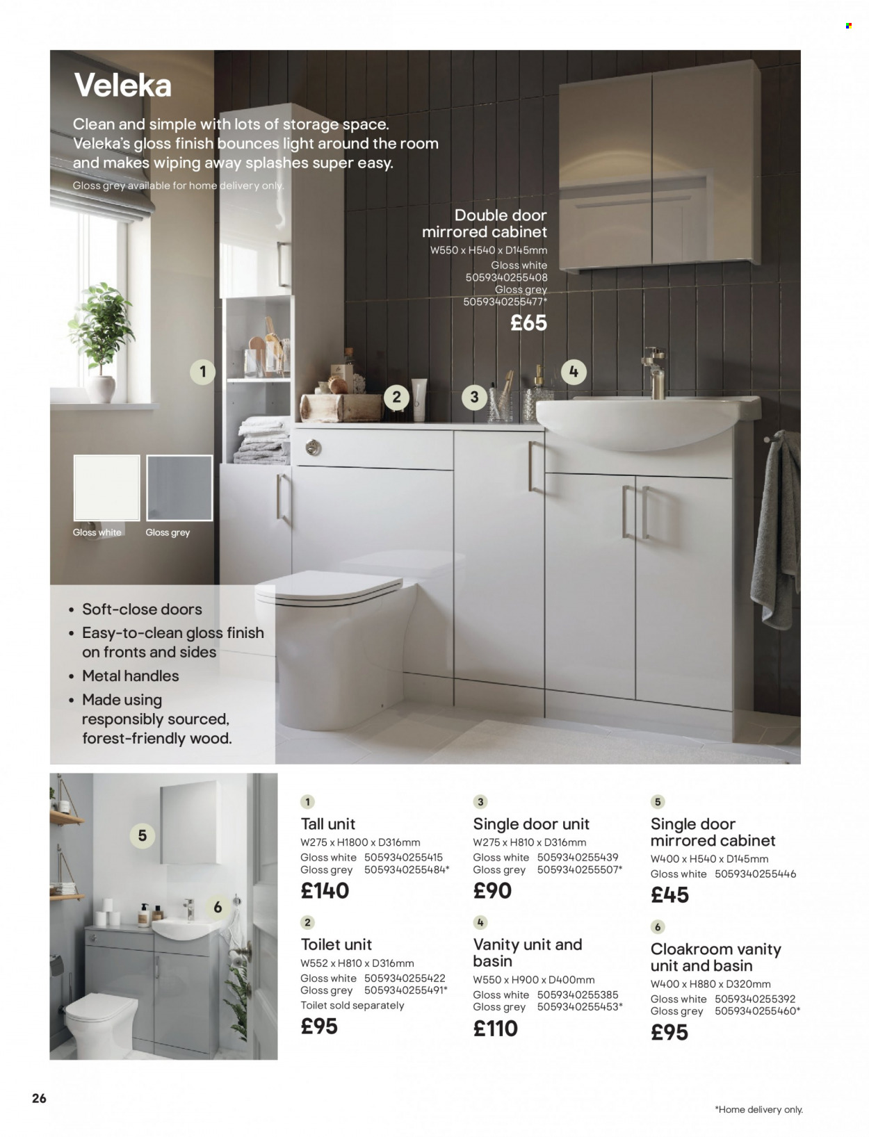 thumbnail - B&Q offer  - Sales products - cabinet, vanity. Page 26.