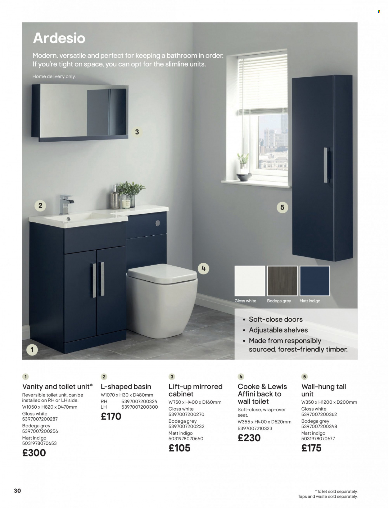 thumbnail - B&Q offer  - Sales products - cabinet, shelves, vanity. Page 30.