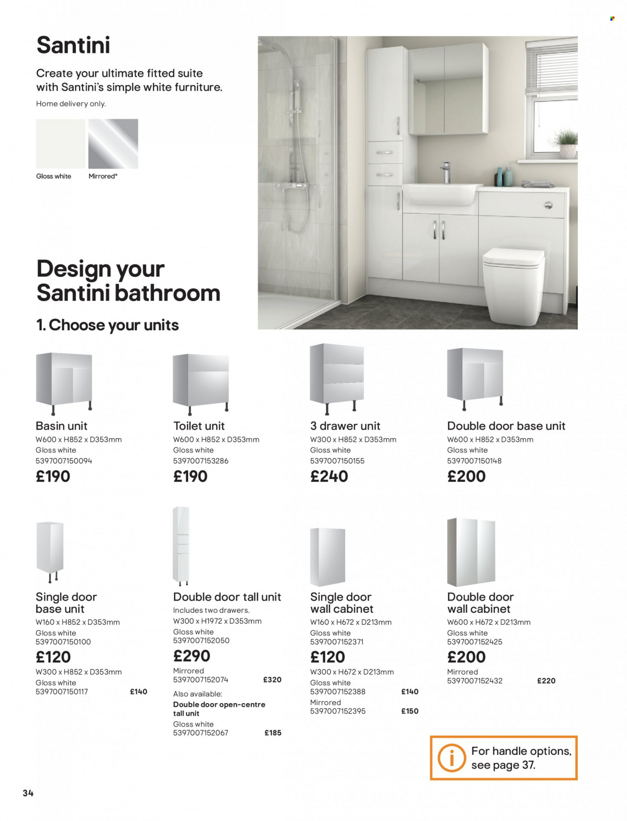 thumbnail - B&Q offer  - Sales products - cabinet, wall cabinet, drawer base. Page 34.