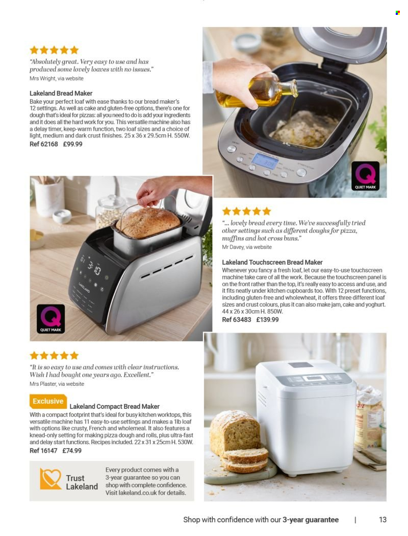 thumbnail - Lakeland offer  - Sales products - muffin, cake, buns, bread maker. Page 13.