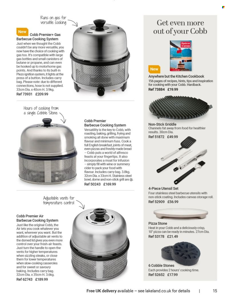 thumbnail - Lakeland offer  - Sales products - lid, utensils, canvas, cookbook. Page 15.