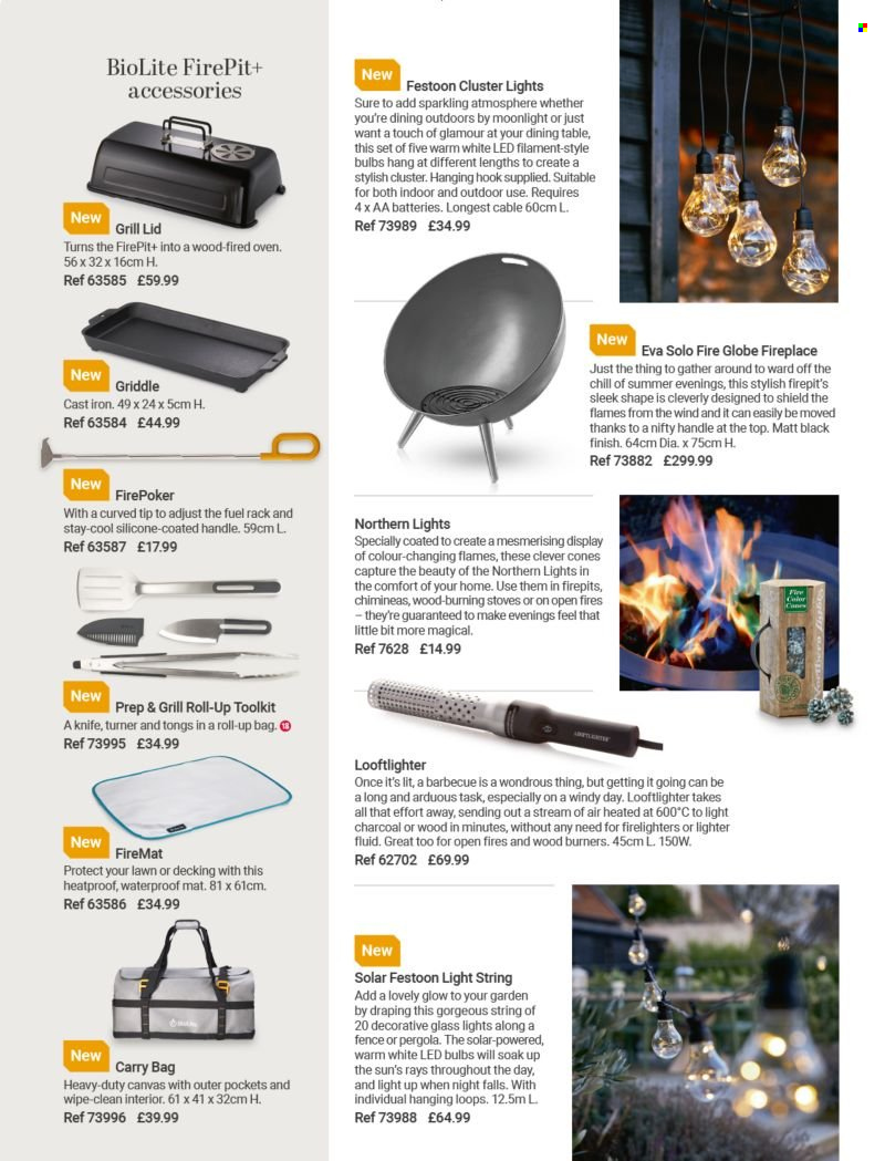 thumbnail - Lakeland offer  - Sales products - knife, firelighter, lid, canvas, bulb, LED bulb, aa batteries. Page 31.