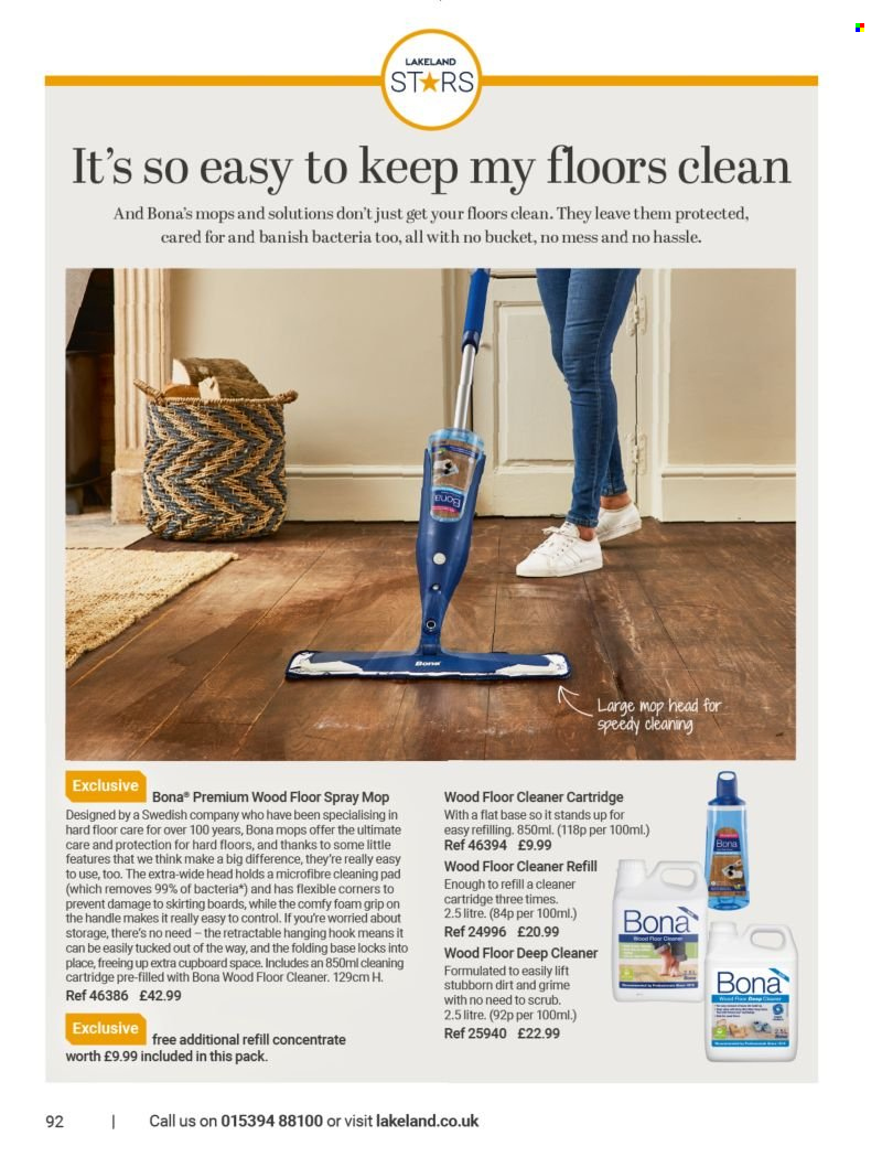 thumbnail - Lakeland offer  - Sales products - cleaner, floor cleaner, cleaning pad, mop. Page 92.