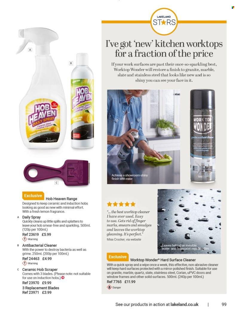 thumbnail - Lakeland offer  - Sales products - surface cleaner, cleaner, mirror. Page 99.