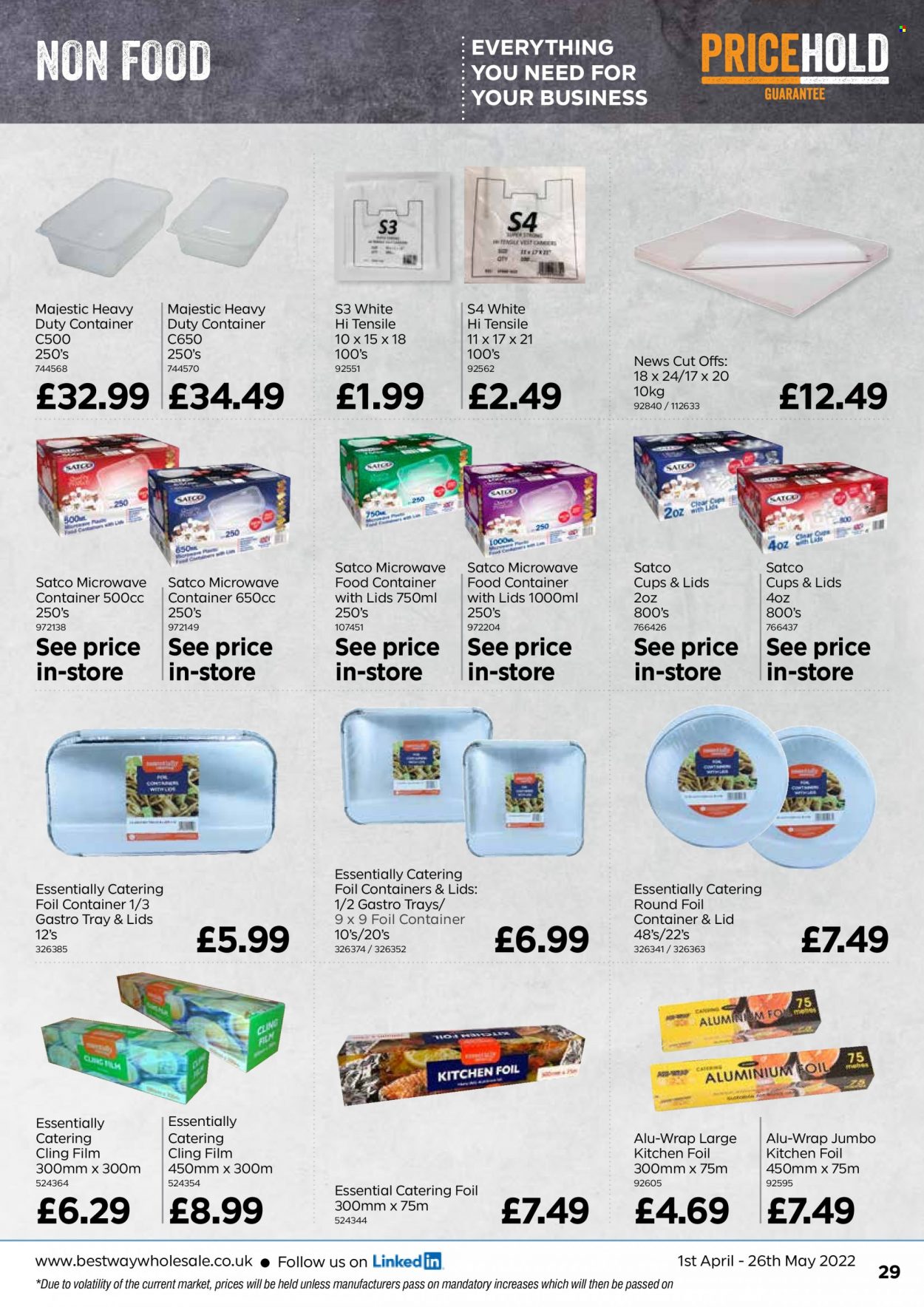 thumbnail - Bestway offer  - 01/04/2022 - 26/05/2022 - Sales products - lid, tray, cup, container, kitchen foil. Page 29.