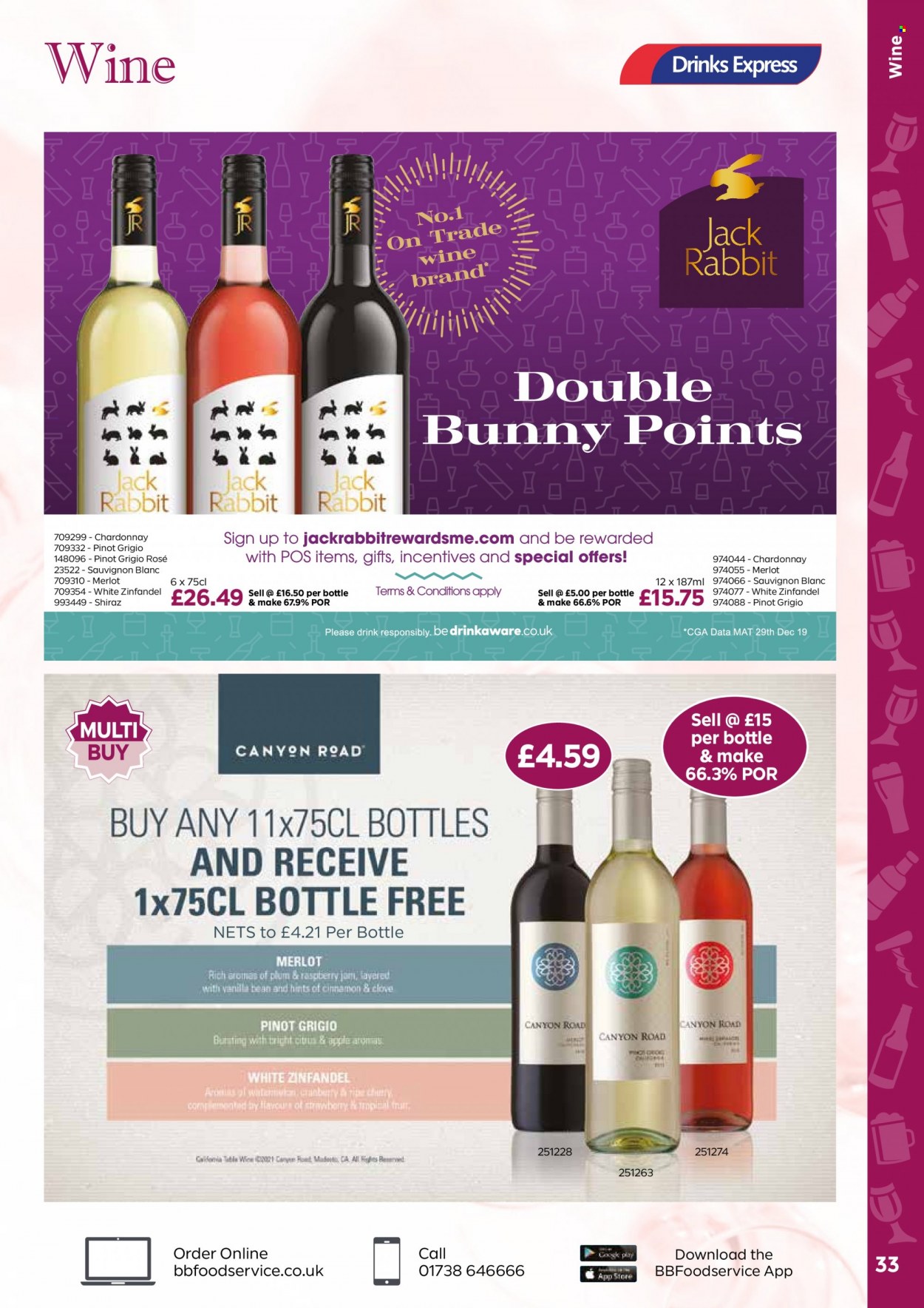 thumbnail - Bestway offer  - 01/04/2022 - 26/05/2022 - Sales products - rabbit, cloves, cinnamon, fruit jam, red wine, white wine, Chardonnay, wine, Merlot, Sauvignon Blanc, Shiraz, Pinot Grigio, rosé wine. Page 33.