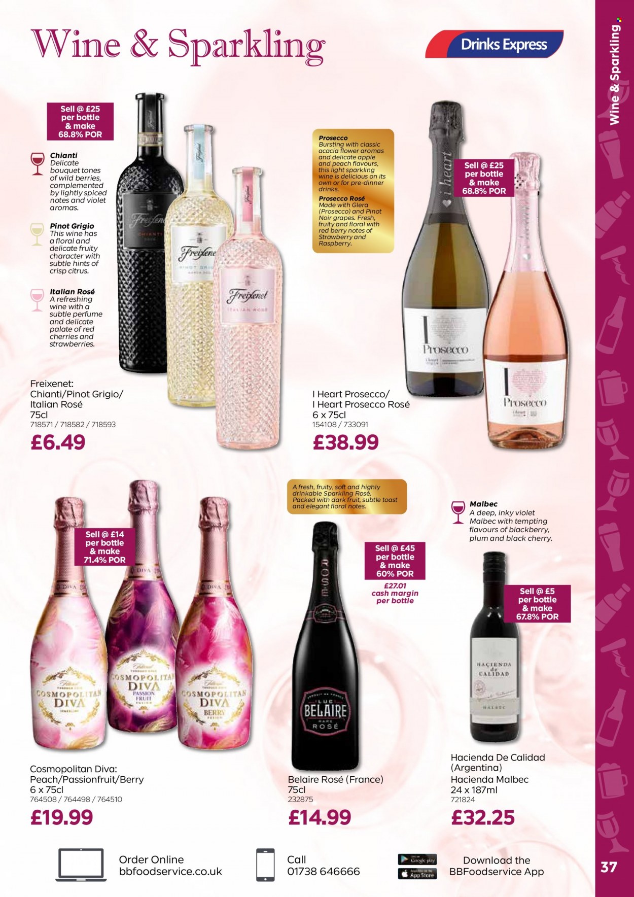thumbnail - Bestway offer  - 01/04/2022 - 26/05/2022 - Sales products - grapes, sparkling wine, white wine, prosecco, Pinot Grigio, rosé wine, eau de parfum. Page 37.
