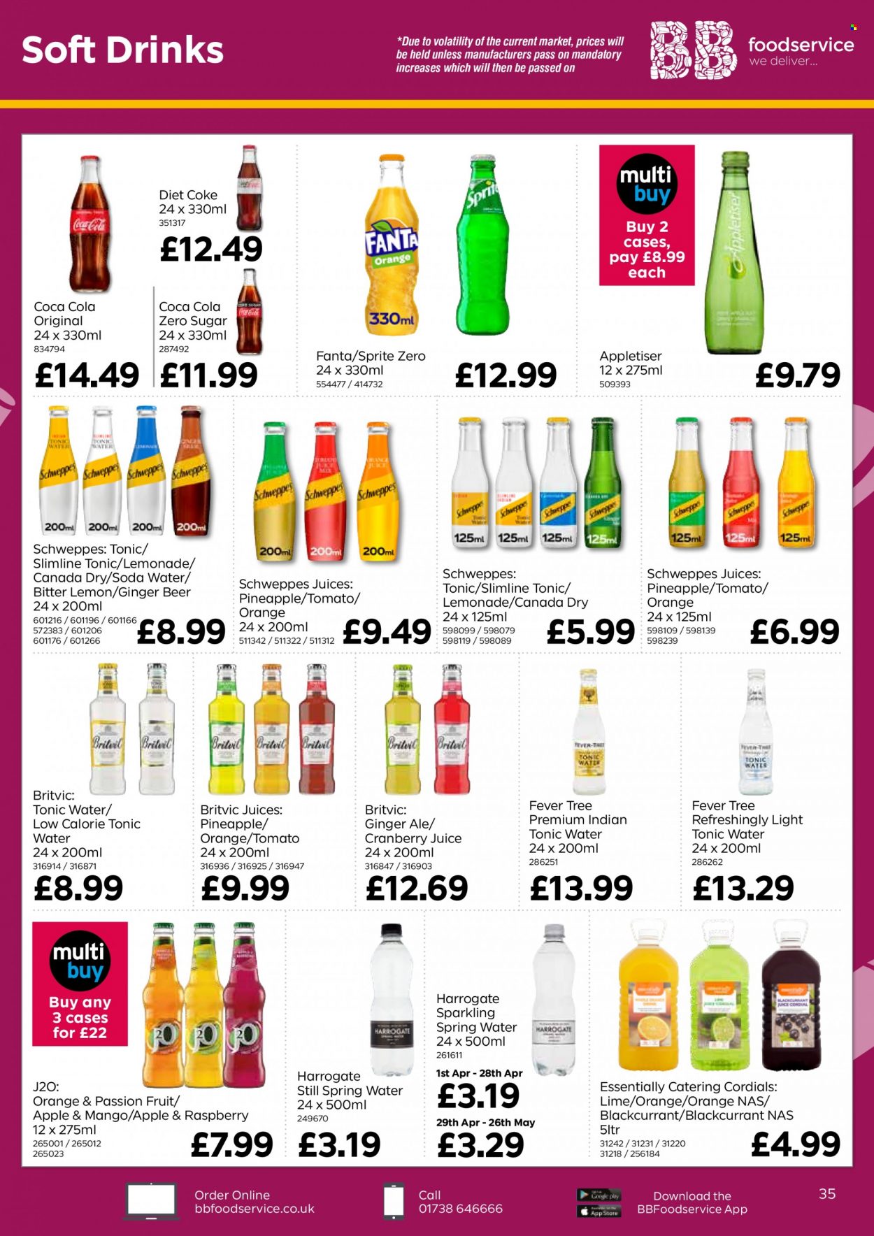 thumbnail - Bestway offer  - 01/04/2022 - 26/05/2022 - Sales products - ginger beer, beer, pineapple, oranges, Canada Dry, Coca-Cola, cranberry juice, ginger ale, lemonade, Schweppes, Sprite, juice, Fanta, Coca-Cola zero, tonic, Diet Coke, soft drink, spring water, soda. Page 35.