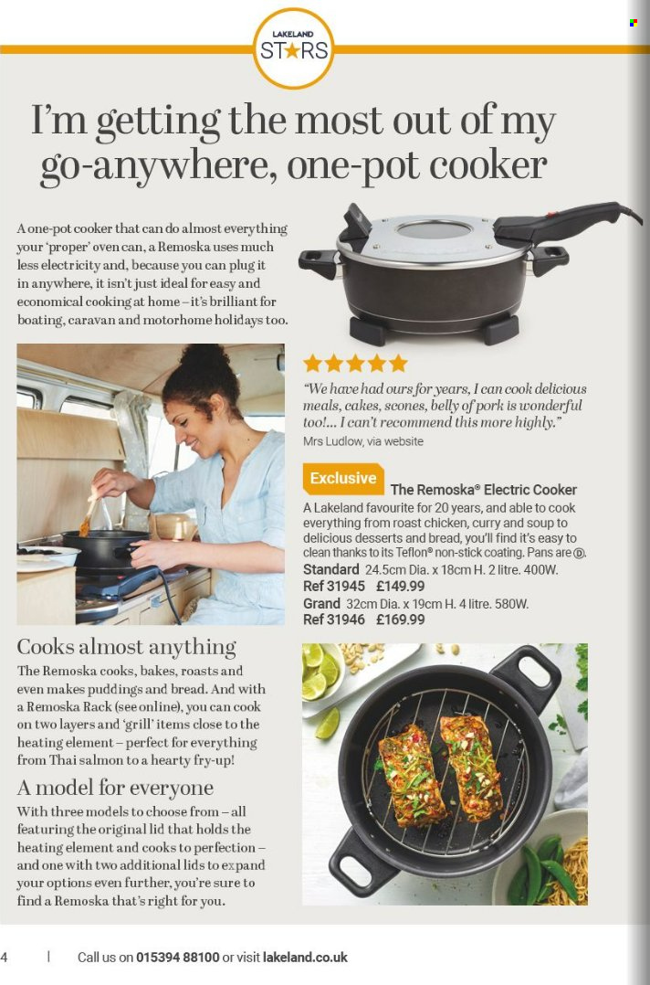 thumbnail - Lakeland offer  - Sales products - cake, lid, pot, electric cooker. Page 4.