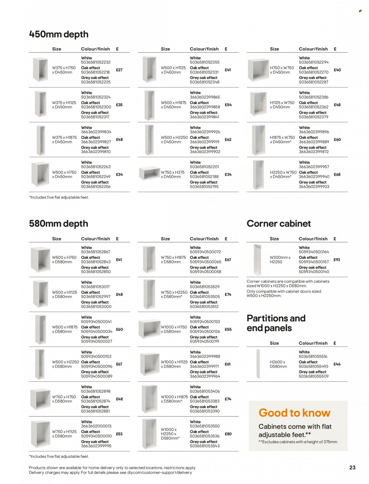 thumbnail - B&Q offer  - Sales products - cabinet, corner cabinet. Page 23.
