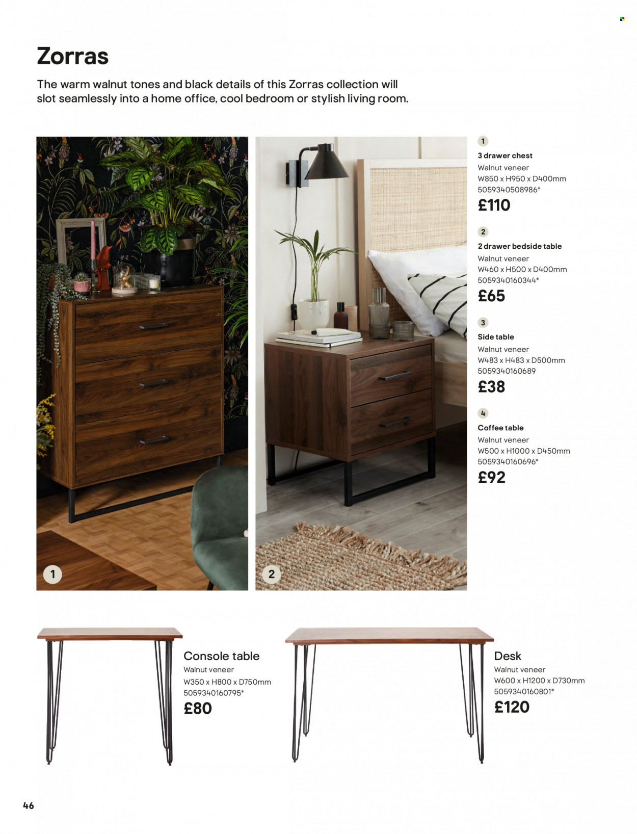 thumbnail - B&Q offer  - Sales products - table, coffee table, sidetable, bedside table. Page 46.