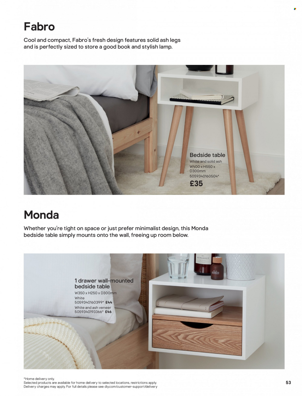 thumbnail - B&Q offer  - Sales products - table, bedside table. Page 53.